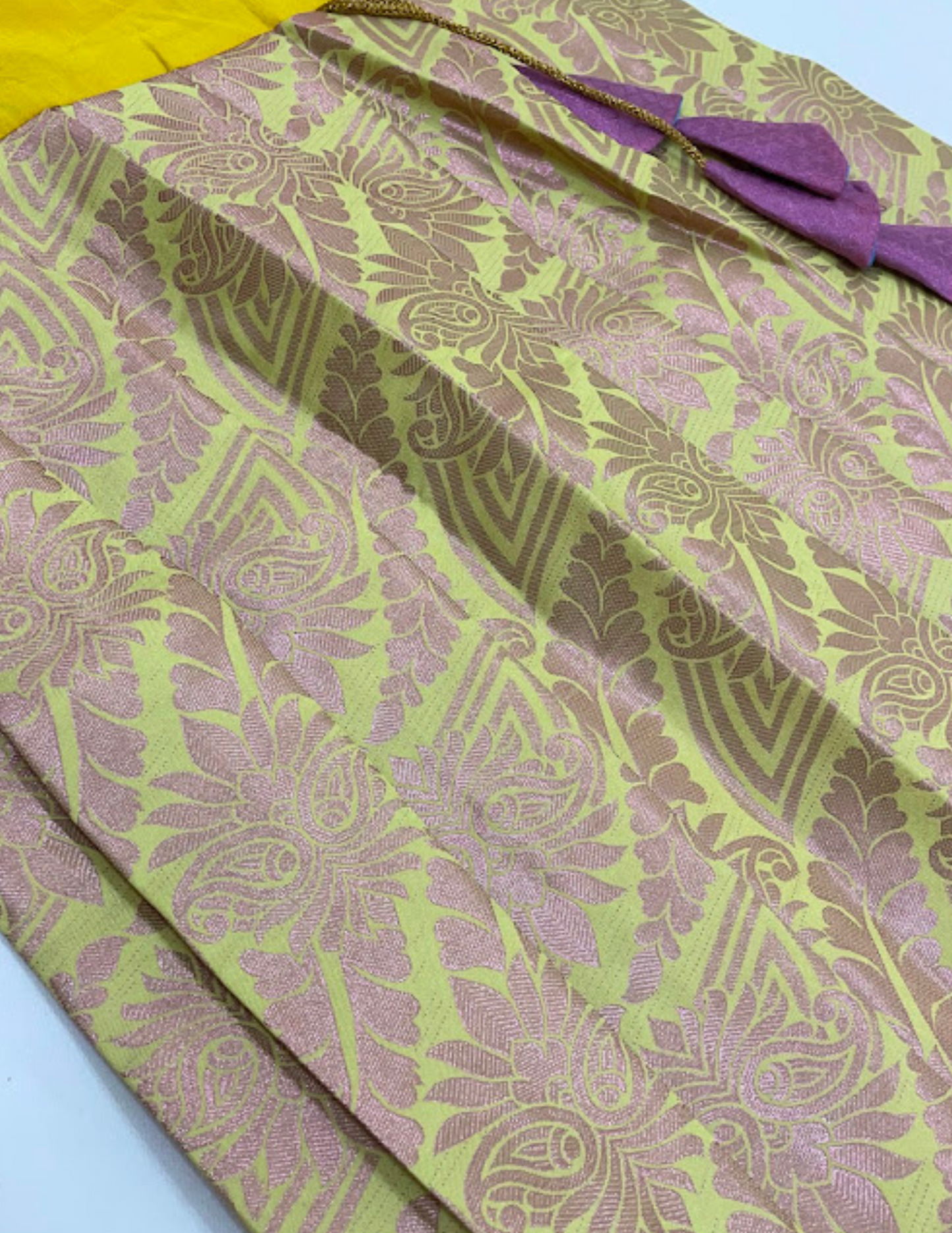 Pink Color Silk Langa Set in Mesa