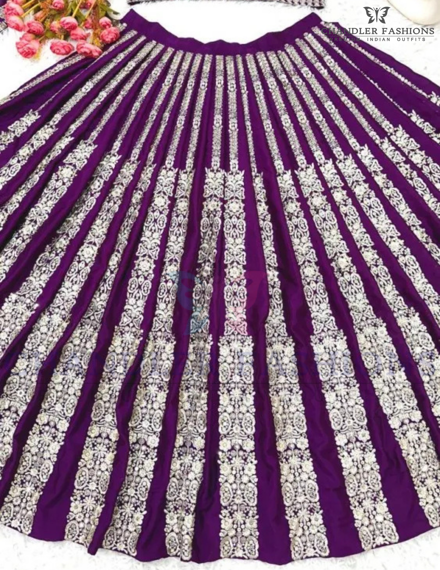 Attractive Purple Color Wedding Lehenga Choli in Suncity