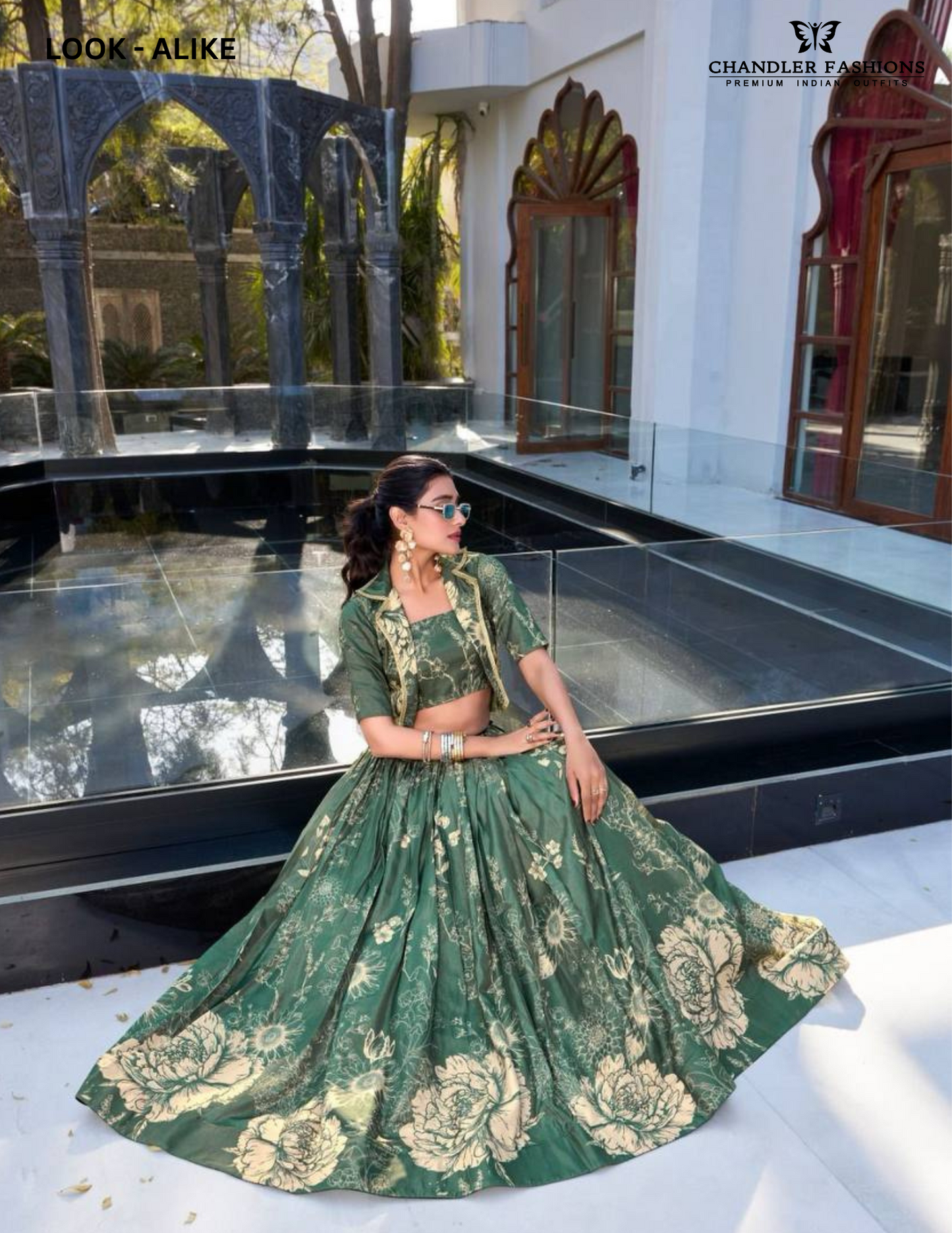 Green Color Tussar Silk With Floral Print Lehenga Choli For Women In Yuma