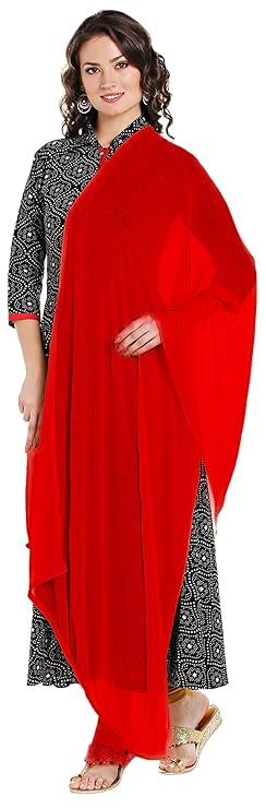 Beautiful Red Color Women's Chiffon Dupatta Near Me