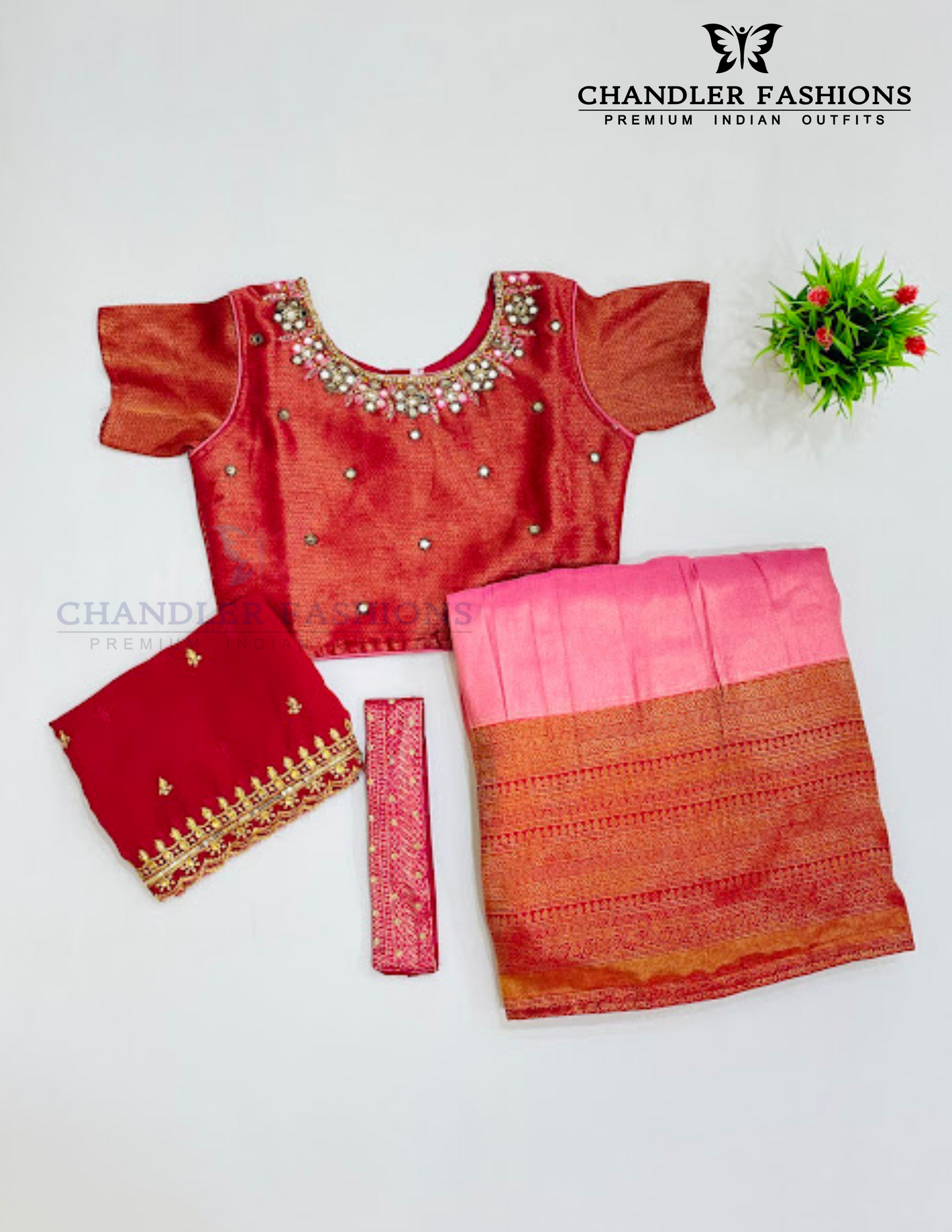 Alluring Pink Choli Set For Girls In USA