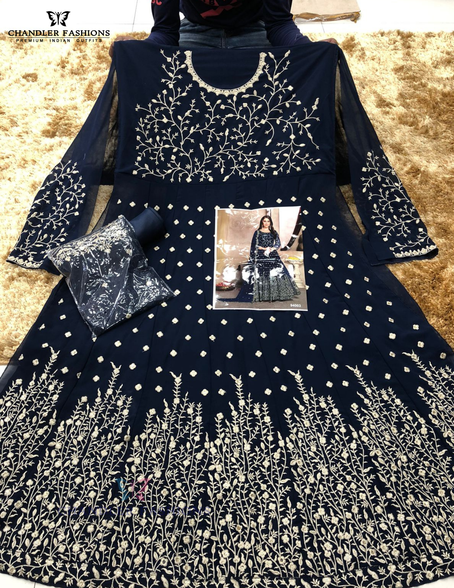 Navy Blue Color Heavy Georgette With Embroidery Work Anarkali Suit Near Me