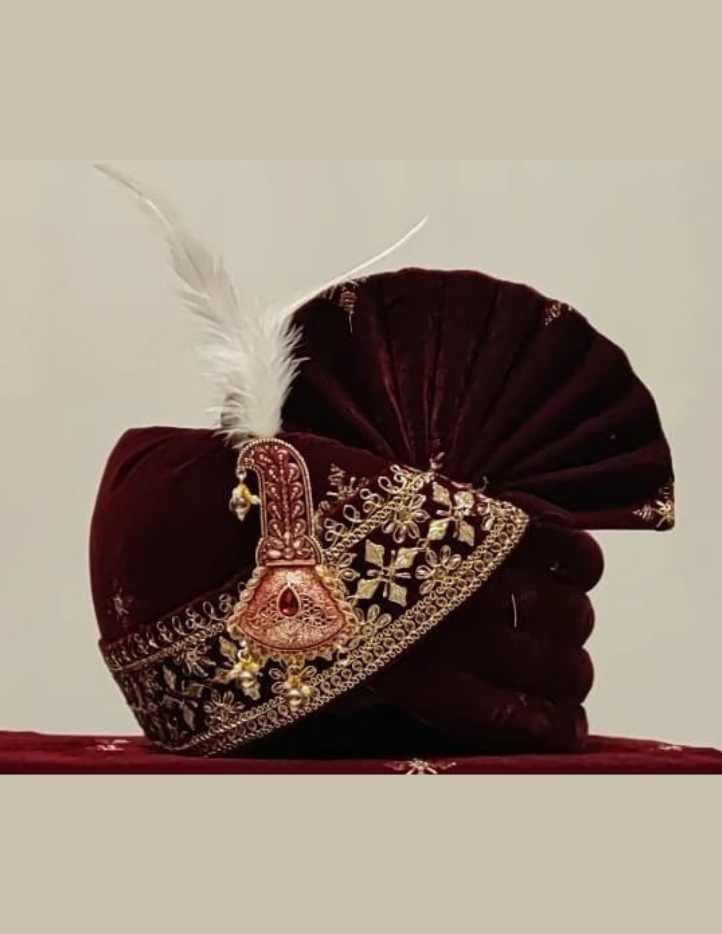 Wedding Turban With Embroidery And Beads Work Near Me