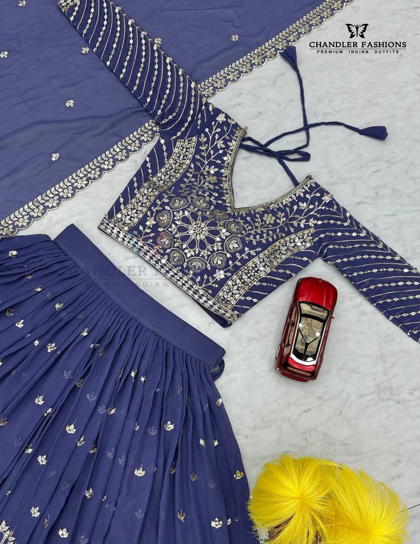 Blue Color Georgette Lehenga Choli In Suncity