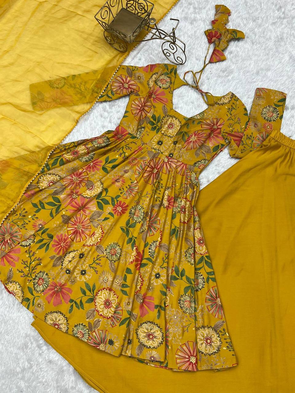 Roman Silk Kurti And Palazzo With Dupatta Set In Prescott