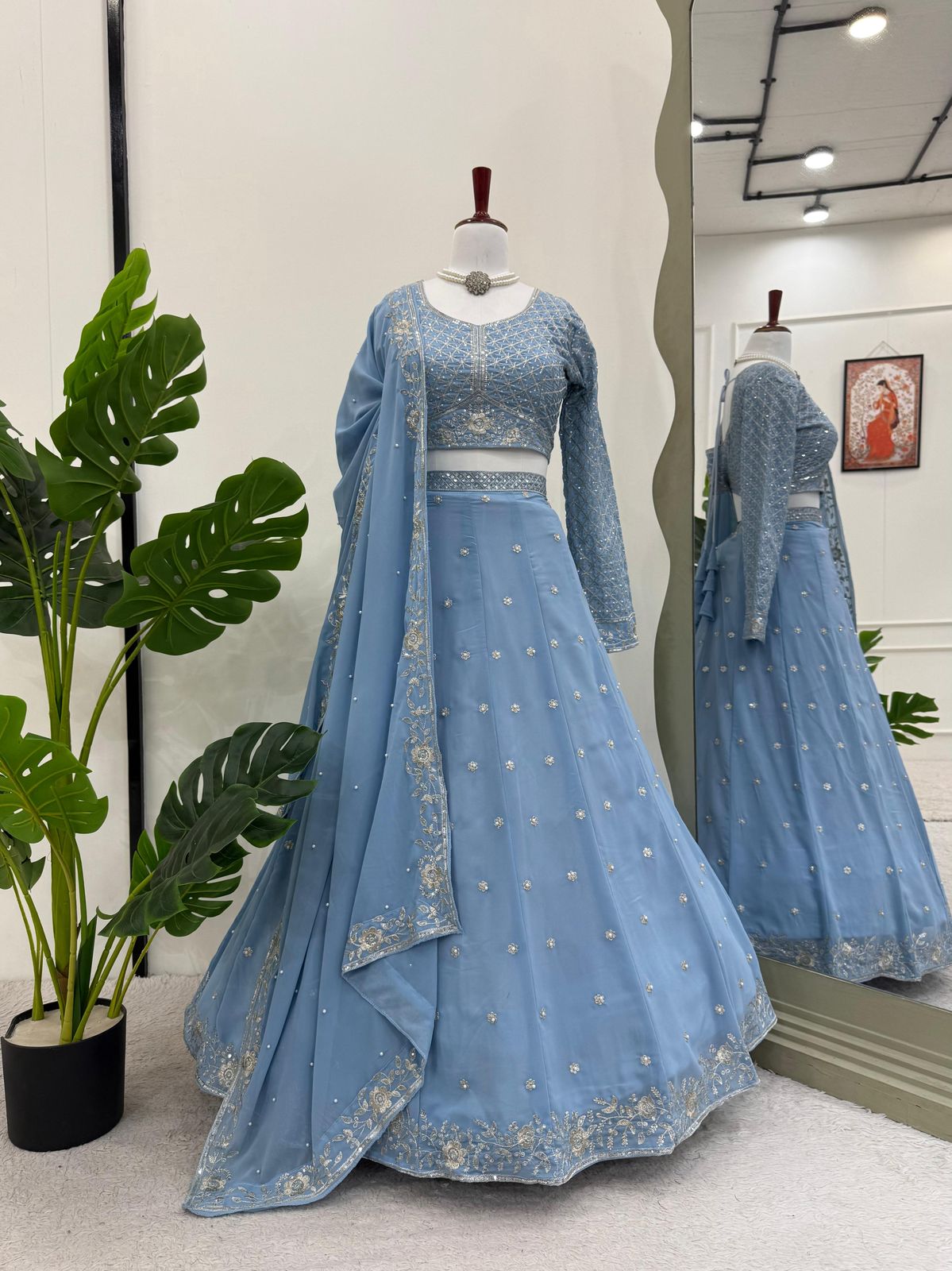 Charming Faux Georgette Sequins Choli For Women In Mesa