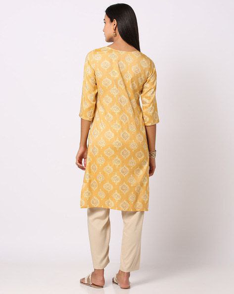 Mustard Yellow Casual Wear Kurti For Women In Tucson