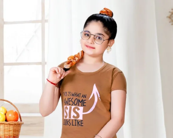 Trendy Kids Brown Printed Cotton Night Wear In USA