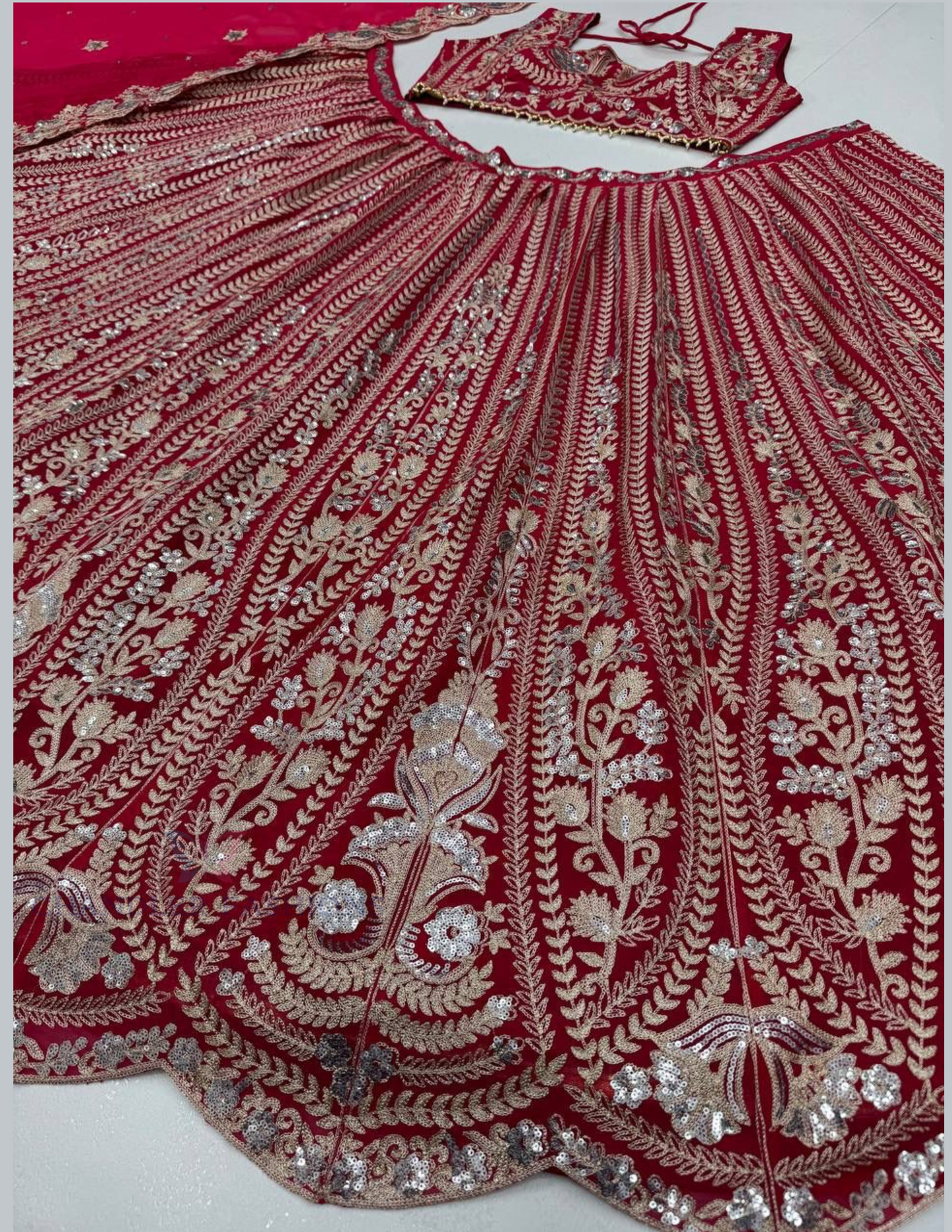 Wonderful Red Color Lehenga Choli In Surprise