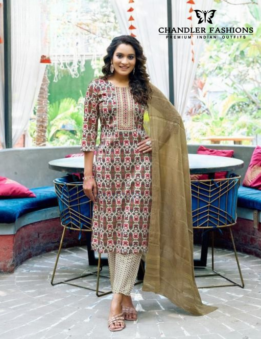 Stunning Multi Color  Rayon Fancy Embroidery Work Salwar Suits For Women