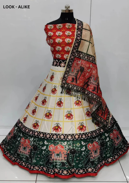 Lovely White Color Printed Work Lehenga Choli For Women