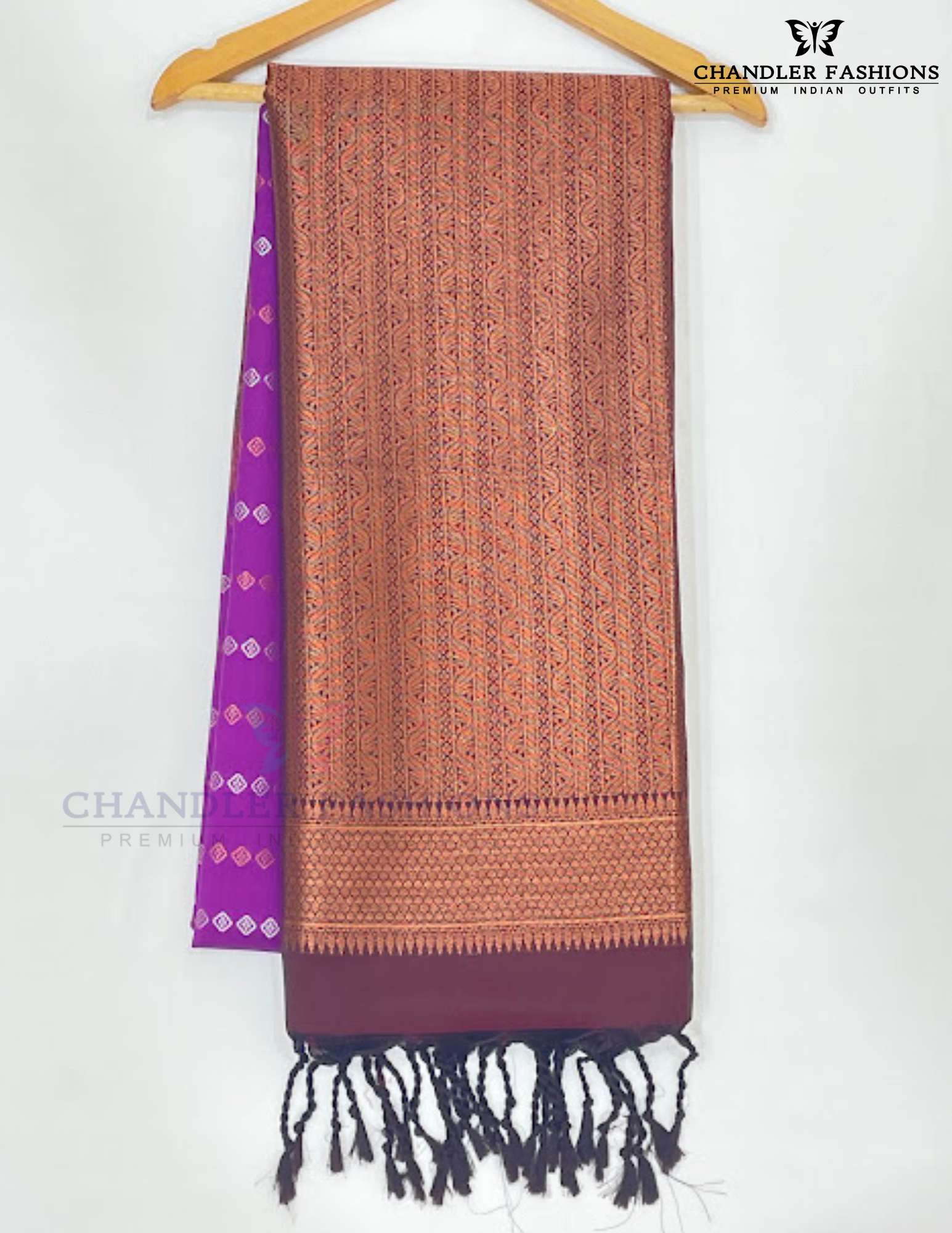 Purple Color Soft Silk Saree With Zari Work on Pallu Near Me