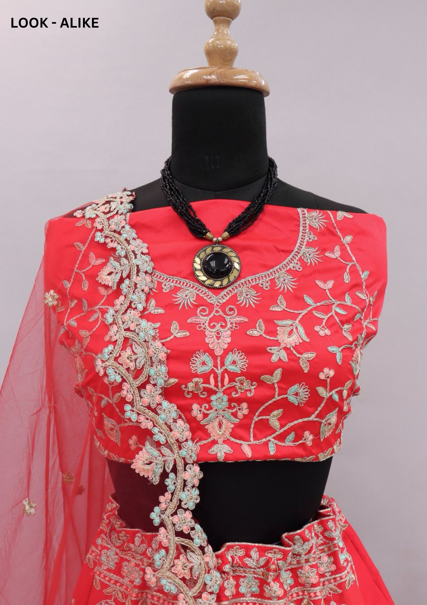Gorgeous Red Color Satin Bridal Lehenga Near Me