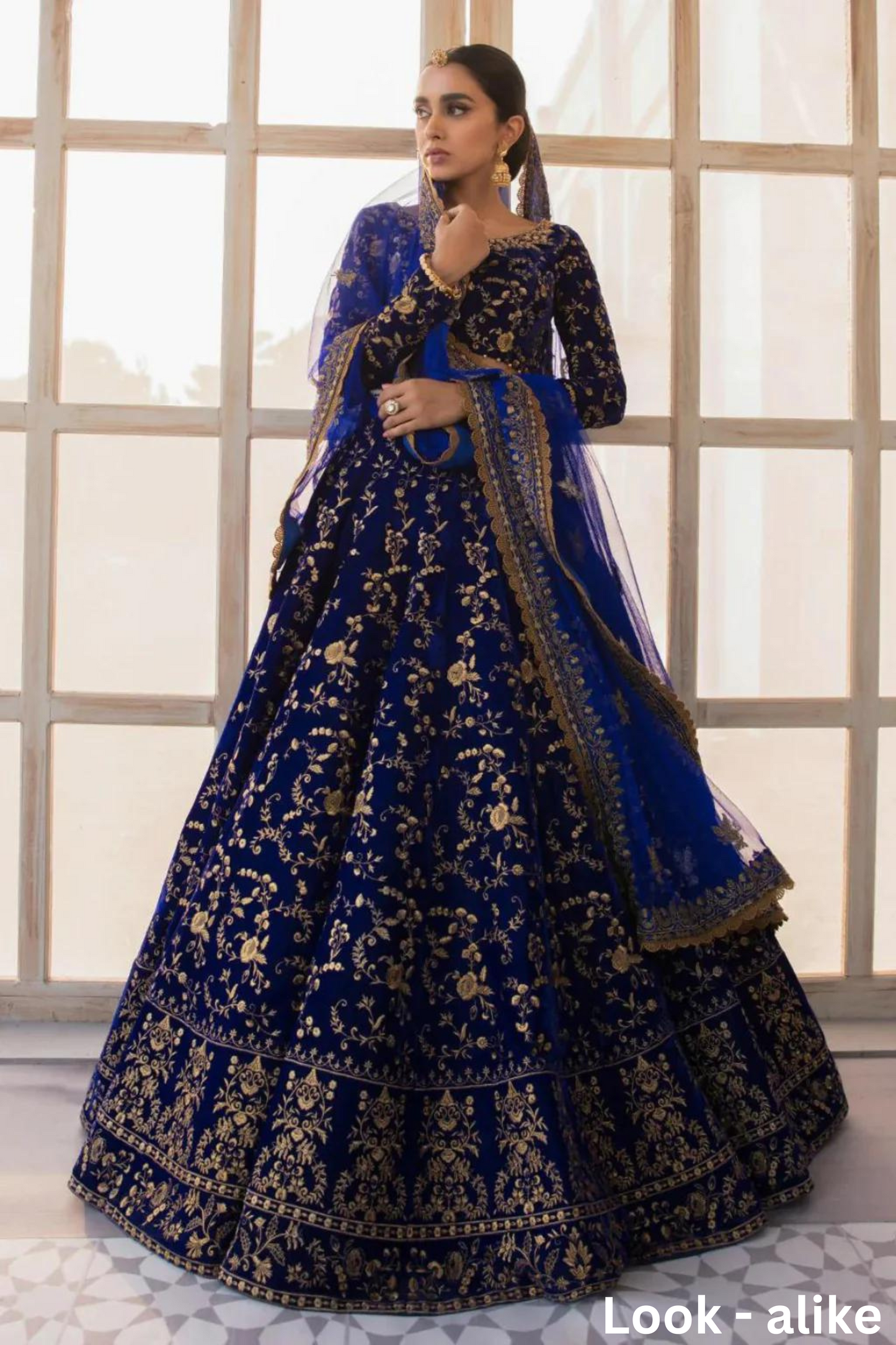 Appealing Blue Color Embroidered Attractive Party Wear Velvet Lehenga Choli With Net Dupatta