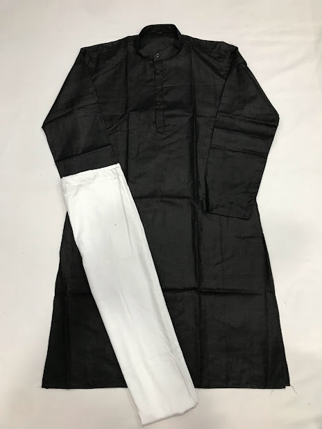 Grogeous Black Color Men's Kurta With Pajama Pant