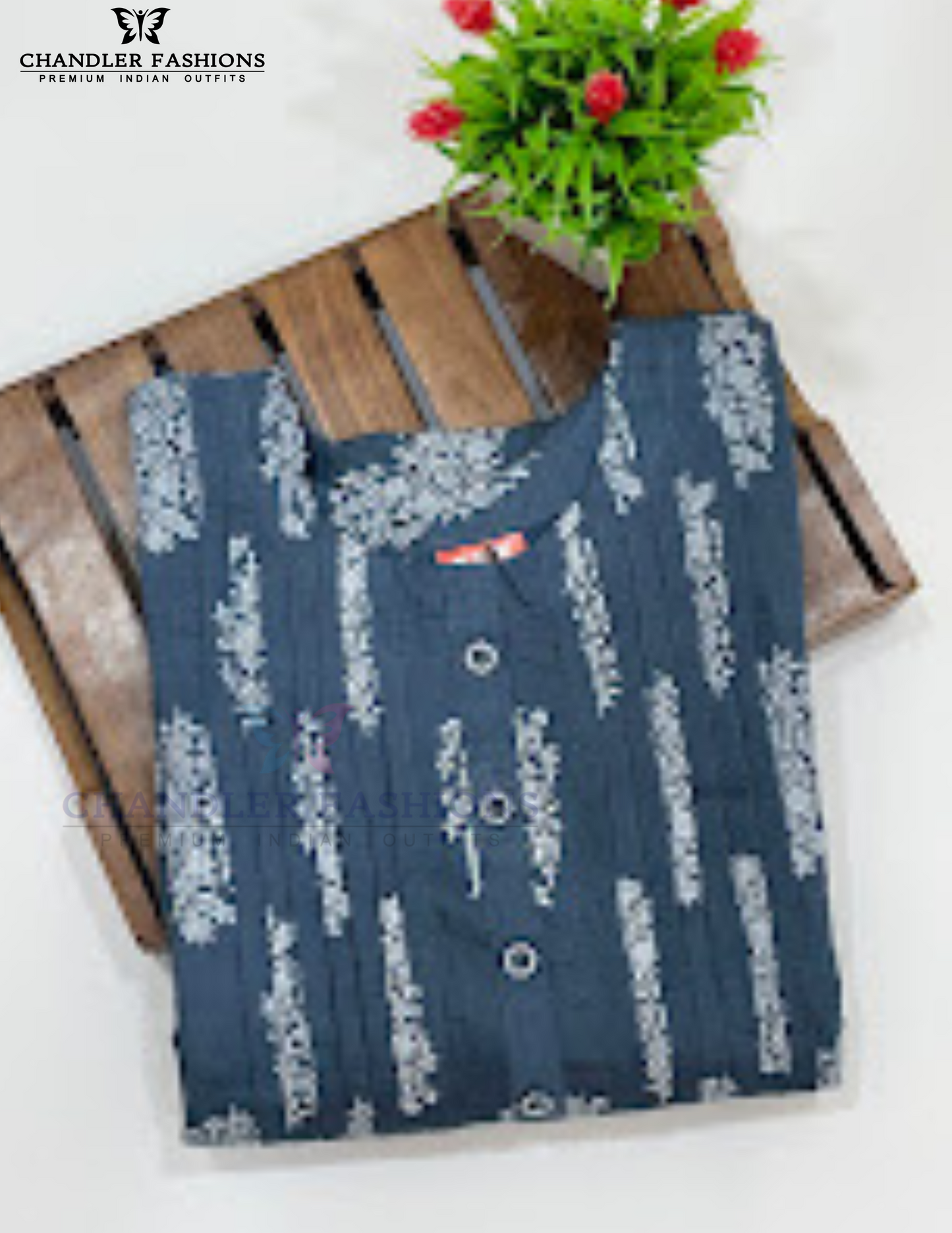 Gray Color Poly Cotton With Printed Work Kurti InSurprise