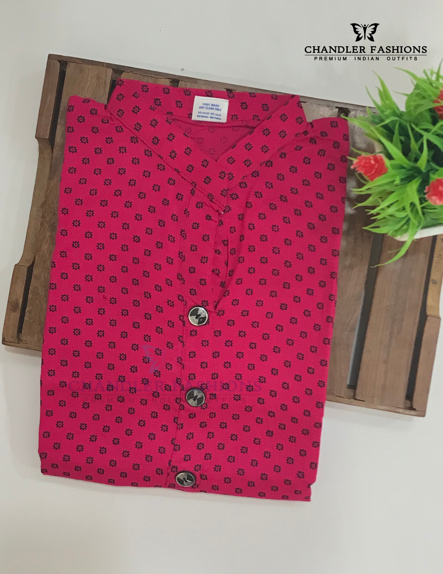 Pink Color Cotton With Printed Work Kurti In USA