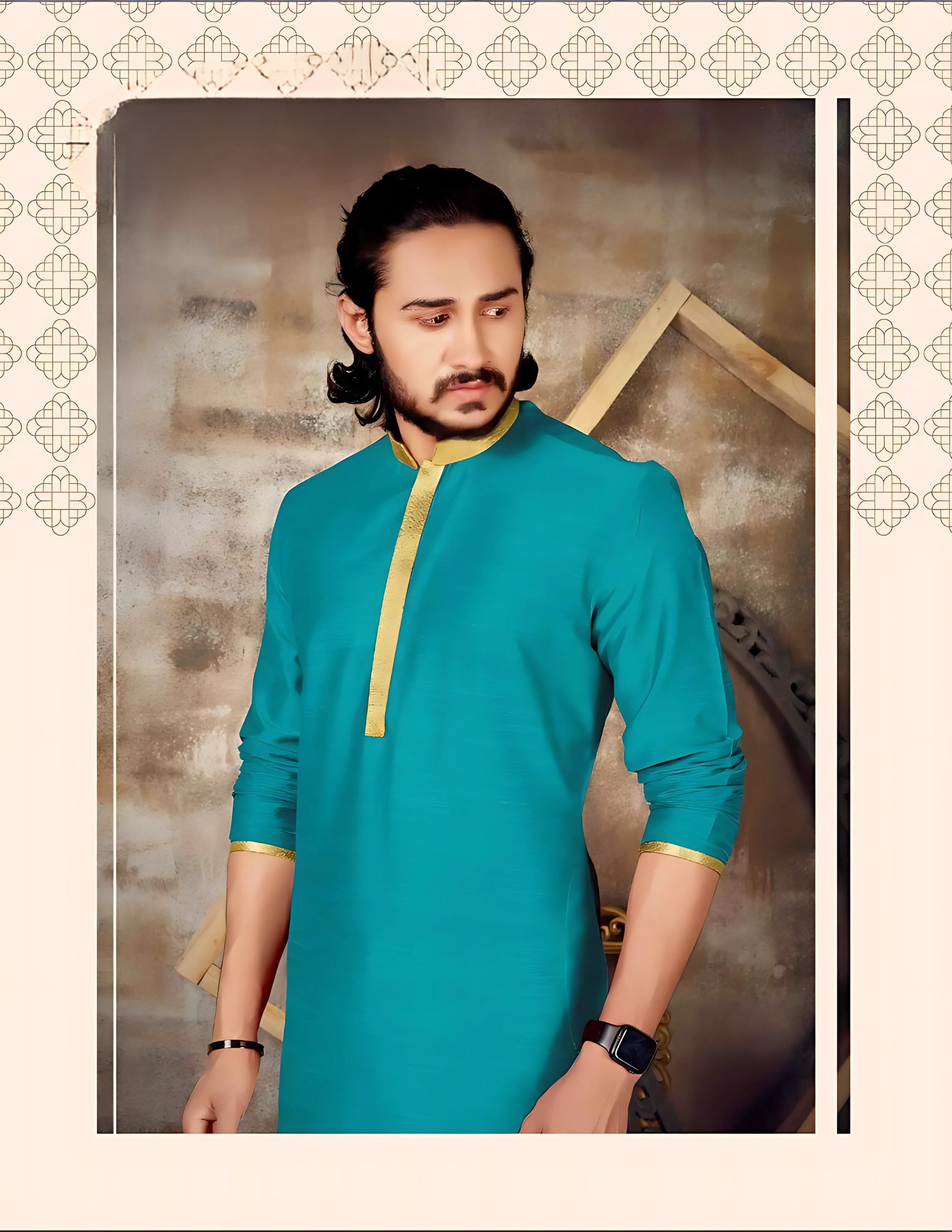 Elegant Firozi Color Kurta Suits With Pajama Set For Men's Near Me