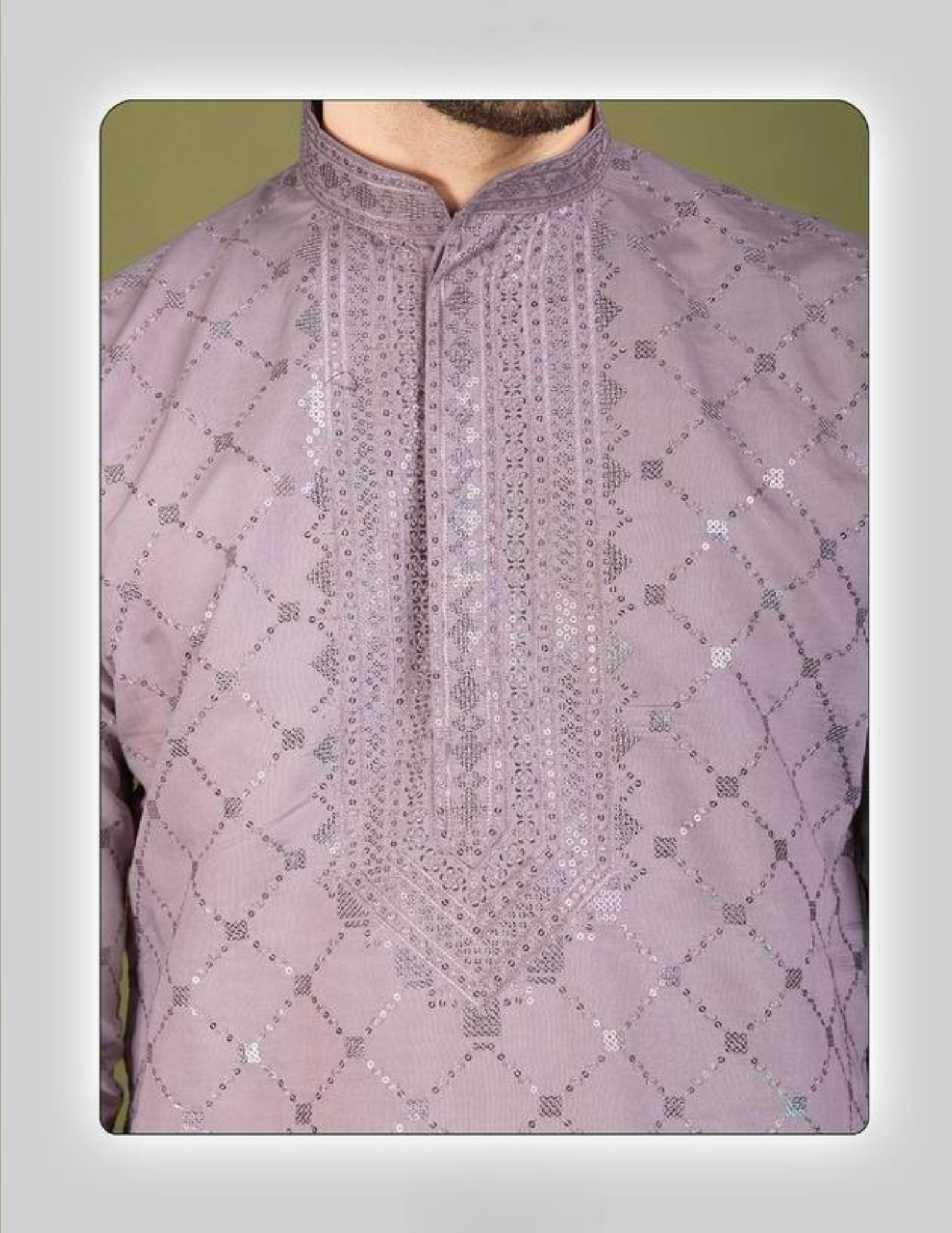 Charming Light Purple Color Thread With Sequins And Embroidery Near Me