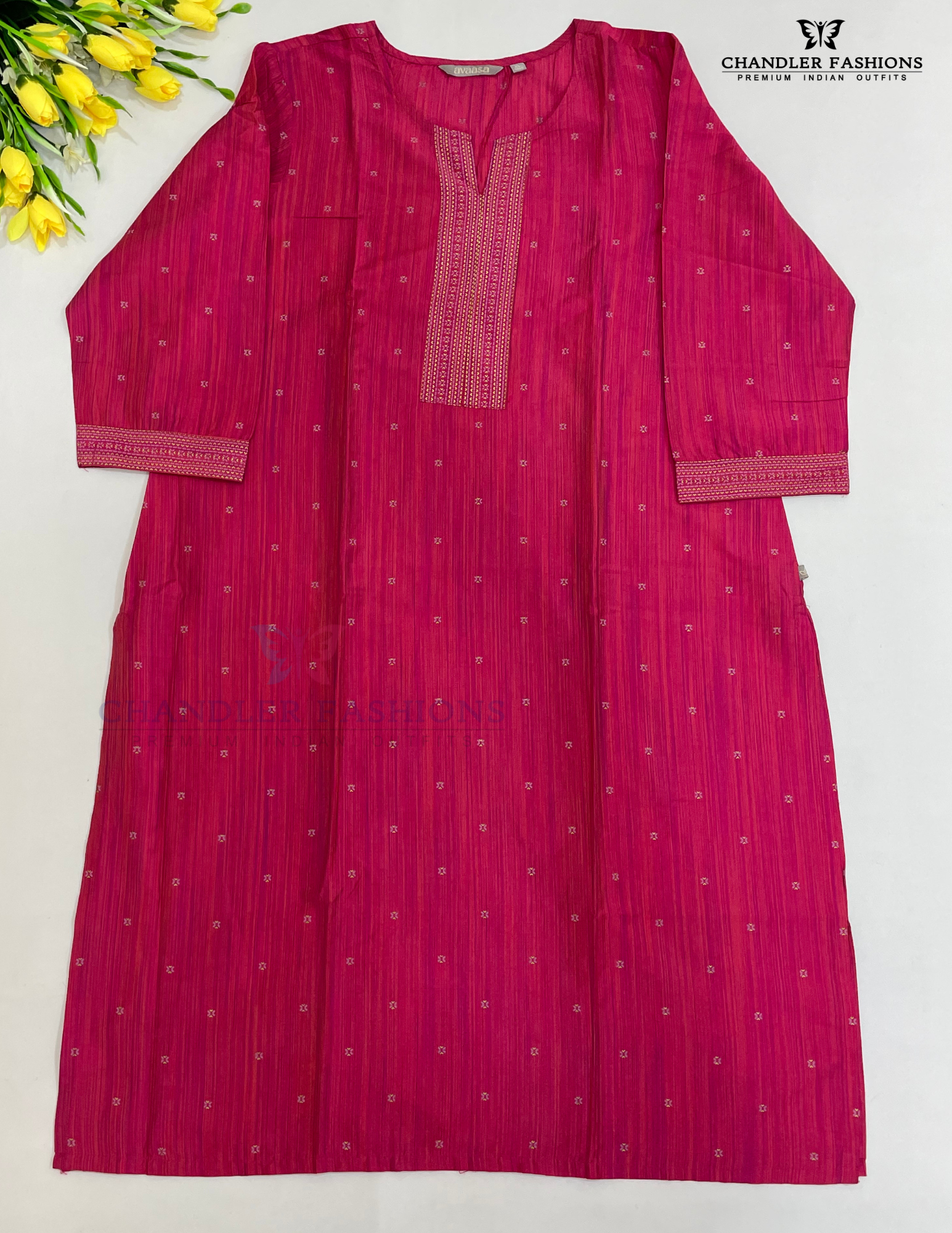 Dark Pink Color Rayon Kurti And Palozzo Suits In Chandler