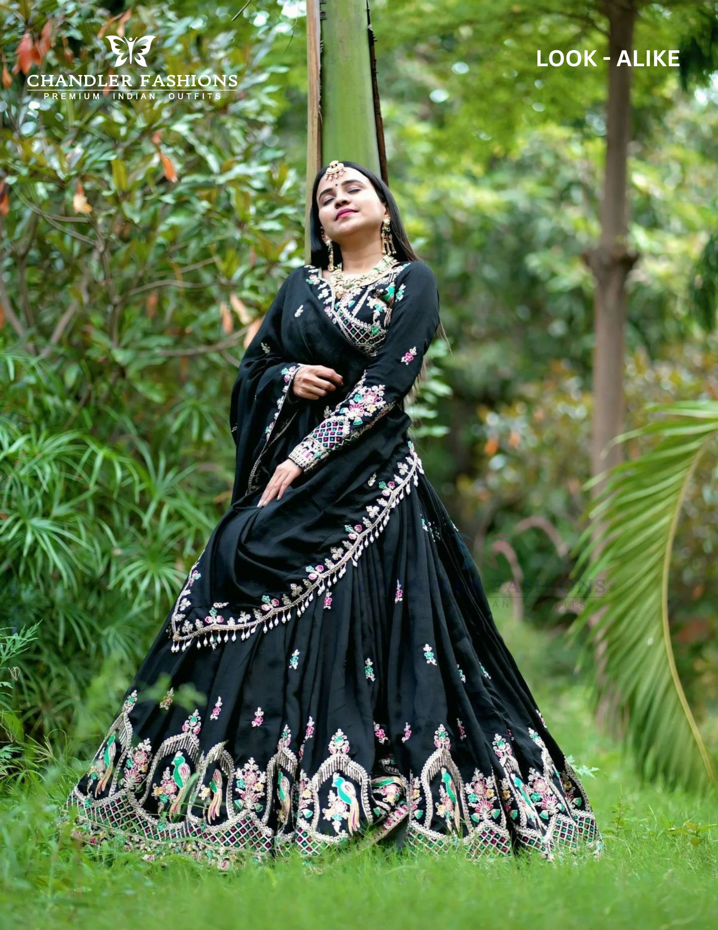 Amazing Black Color Embroidery And Thread Work Lehenga Choli With Dupatta For Women Near Me