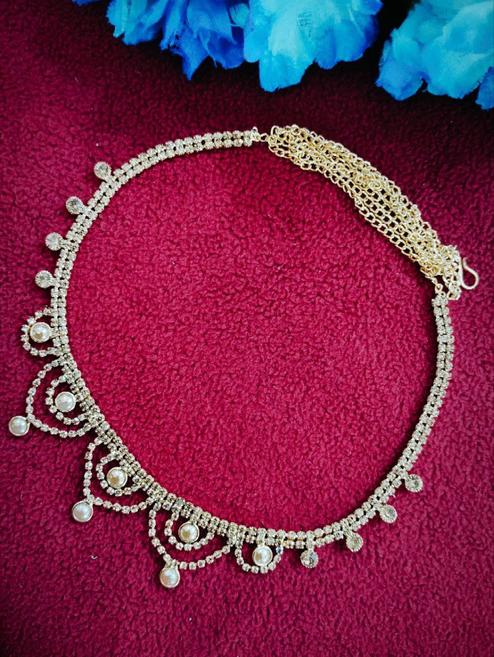 Gold Color American Diamond Designed Hip Chain Near Me
