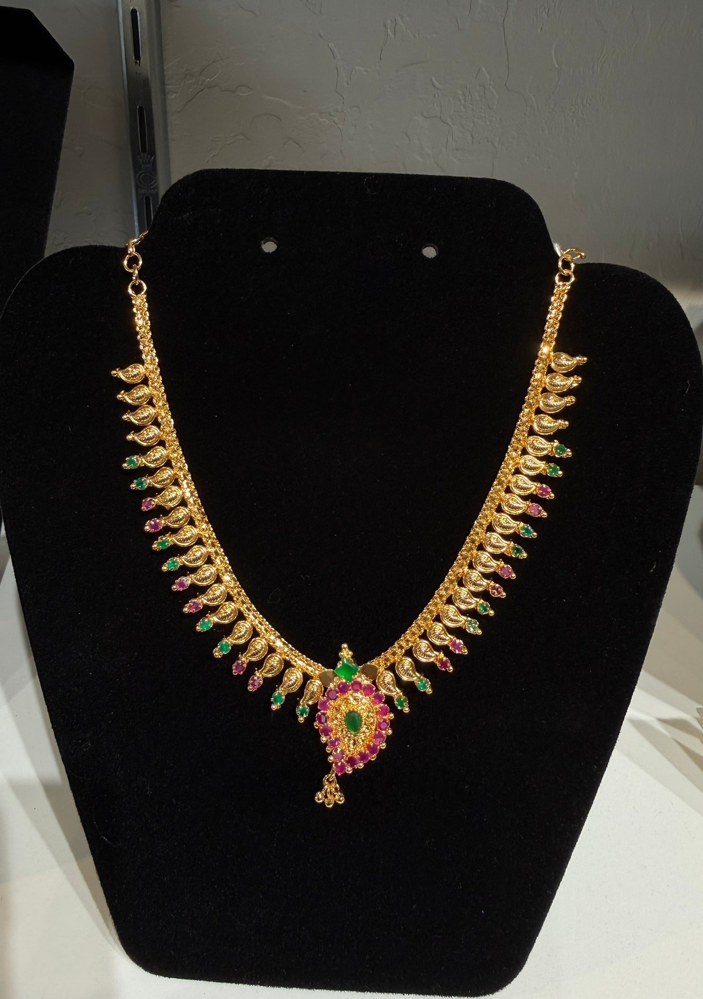 Antique Gold plated Multicolor Stones Necklace For Women