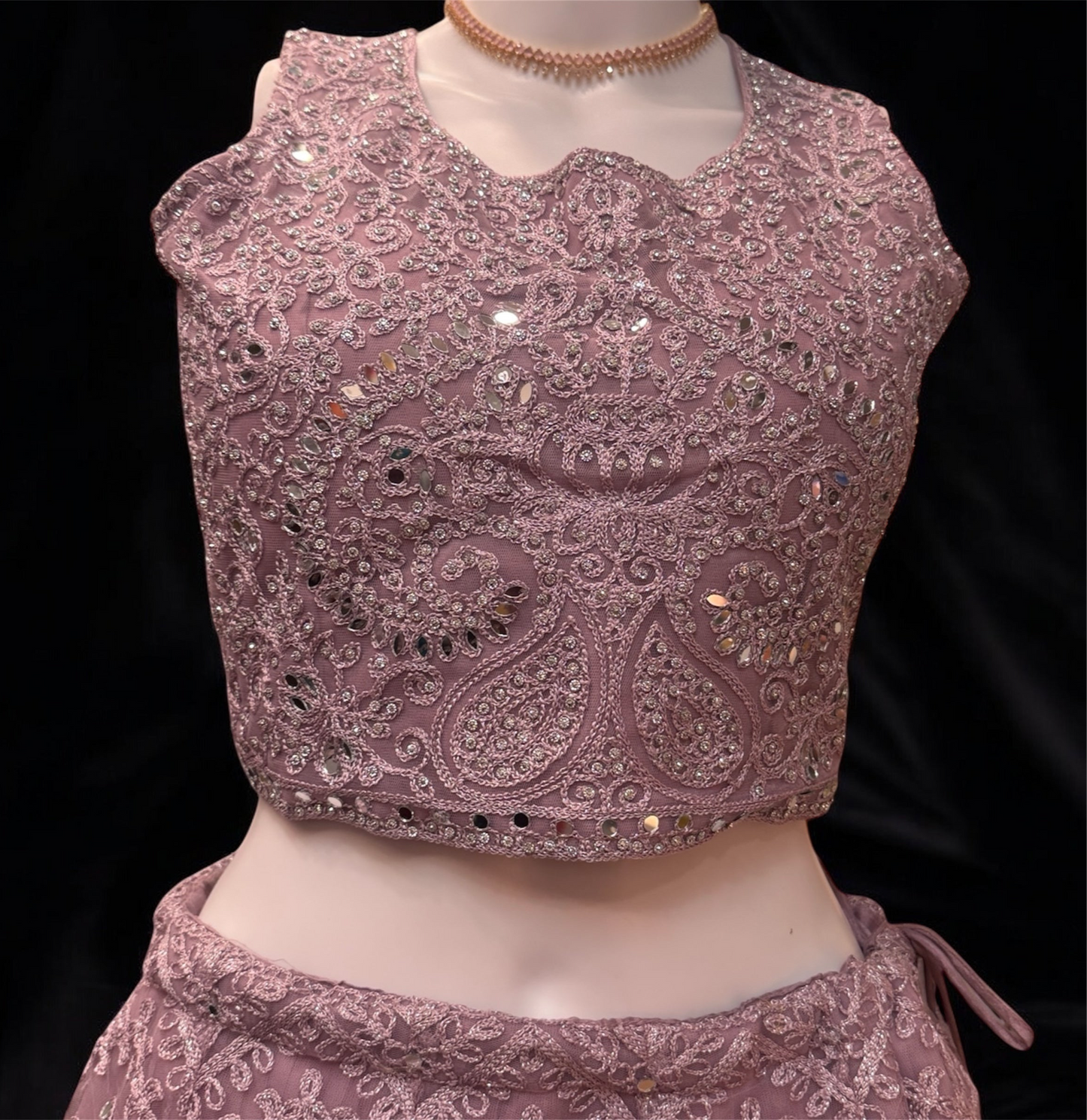 Pink Color Net With Embroidery Work Lehenga In Chandler