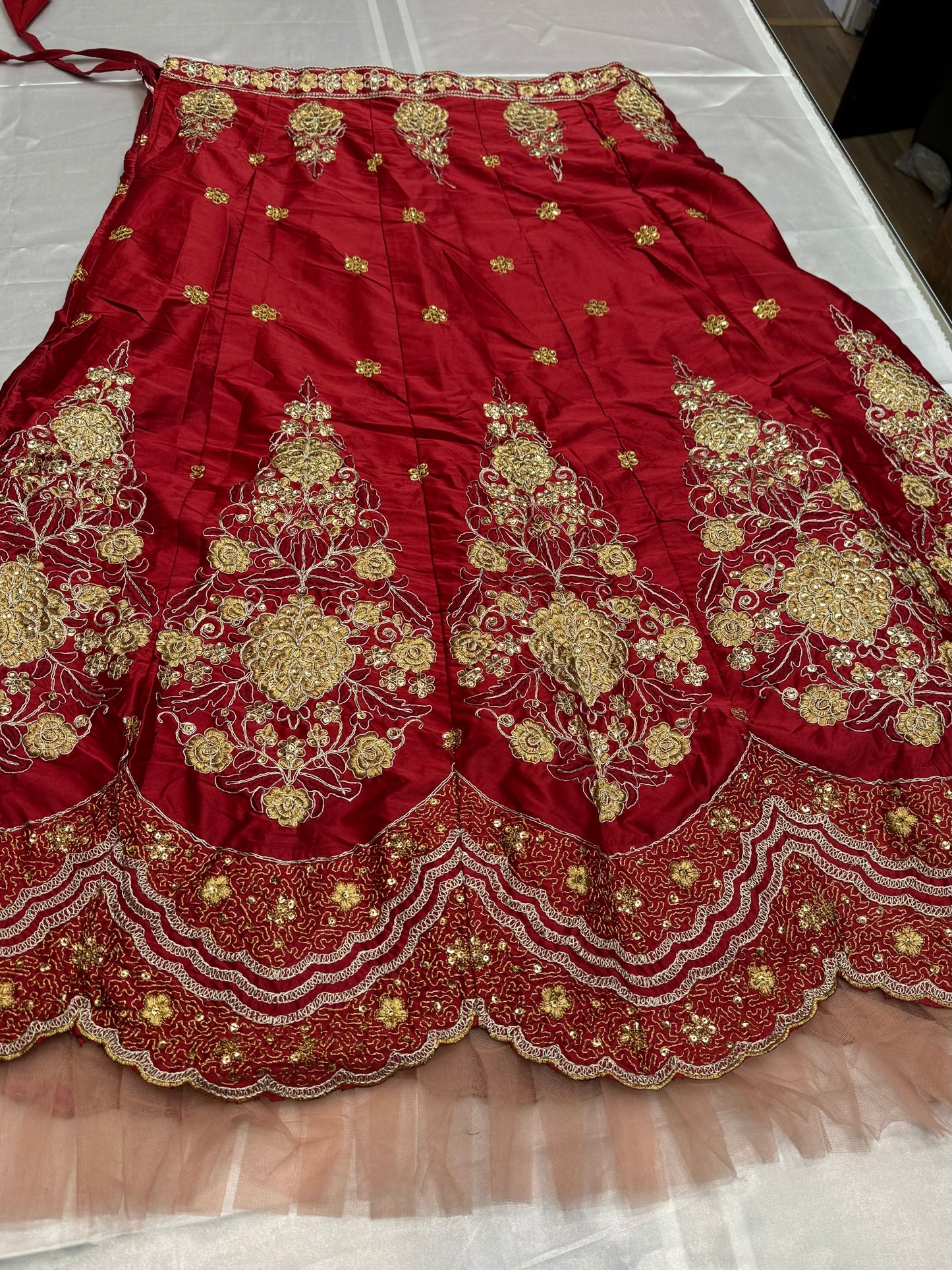 Maroon Color Malay Satin Silk Lehenga Choli In USA