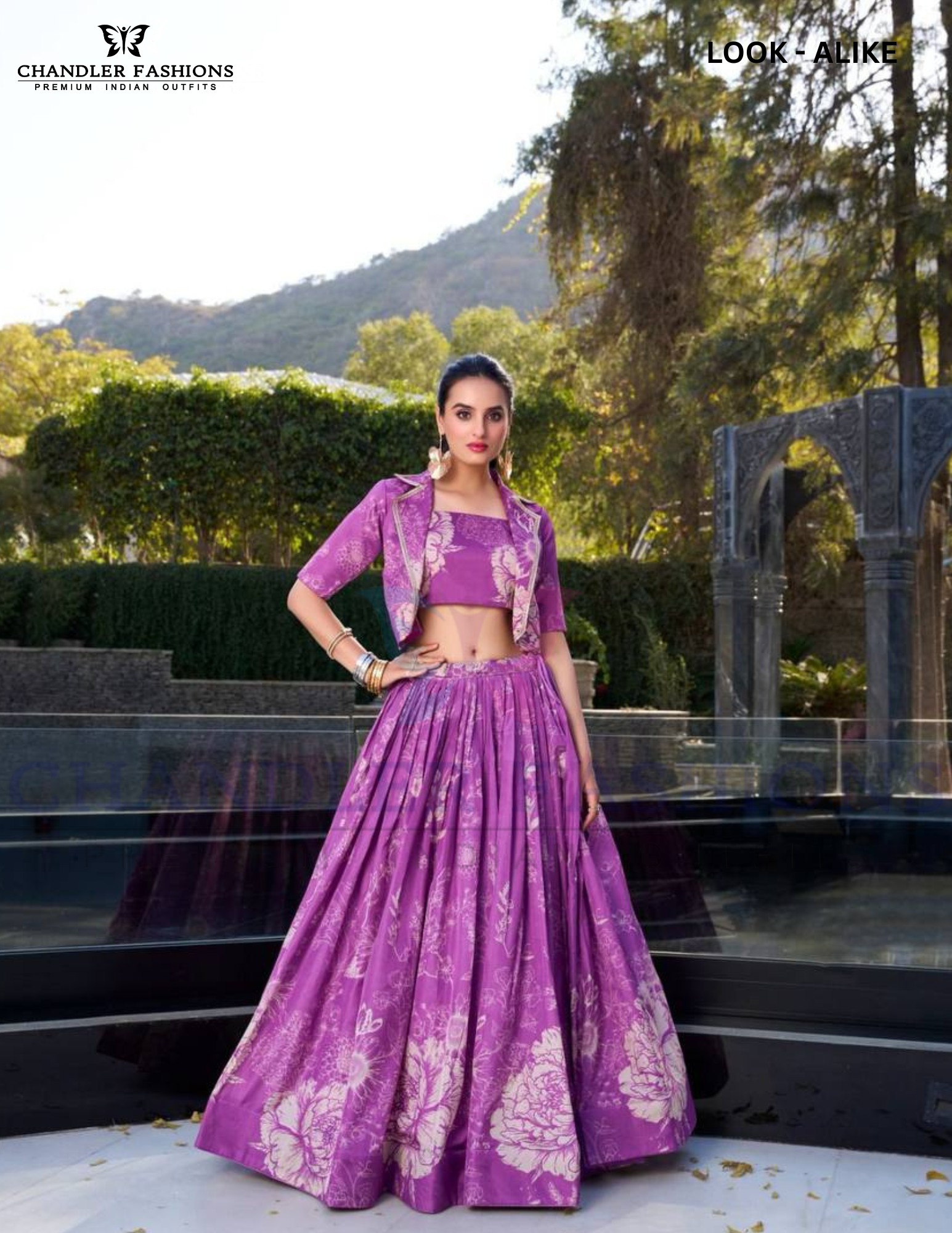 Purple Color Tussar Silk With Floral Print Lehenga Choli  For Women In USA
