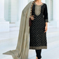 Alluring Black Color Rayon Kurti With Foil Print And Dupatta Sets For Women