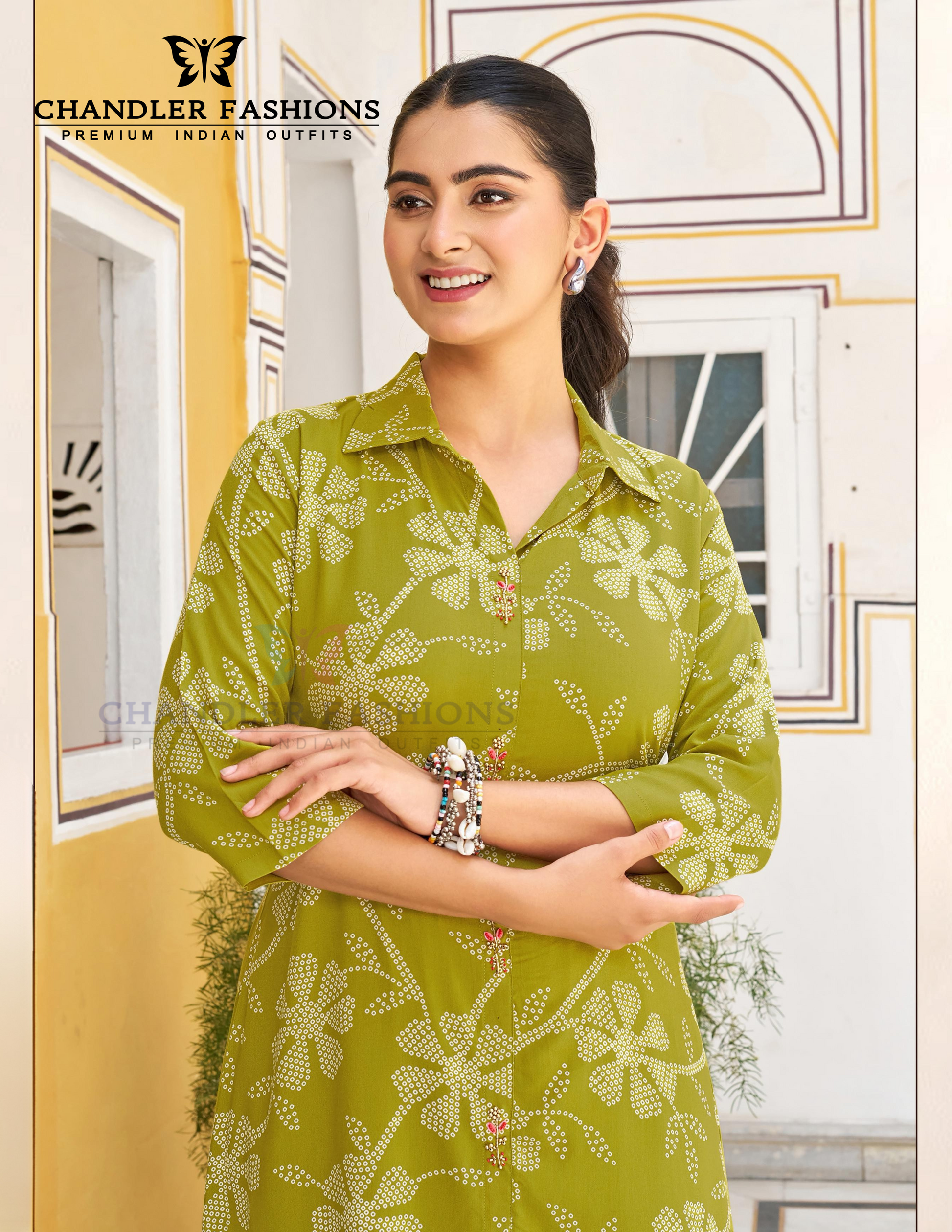 Mehendi Green Kurti With Palazzo Pants Near Me