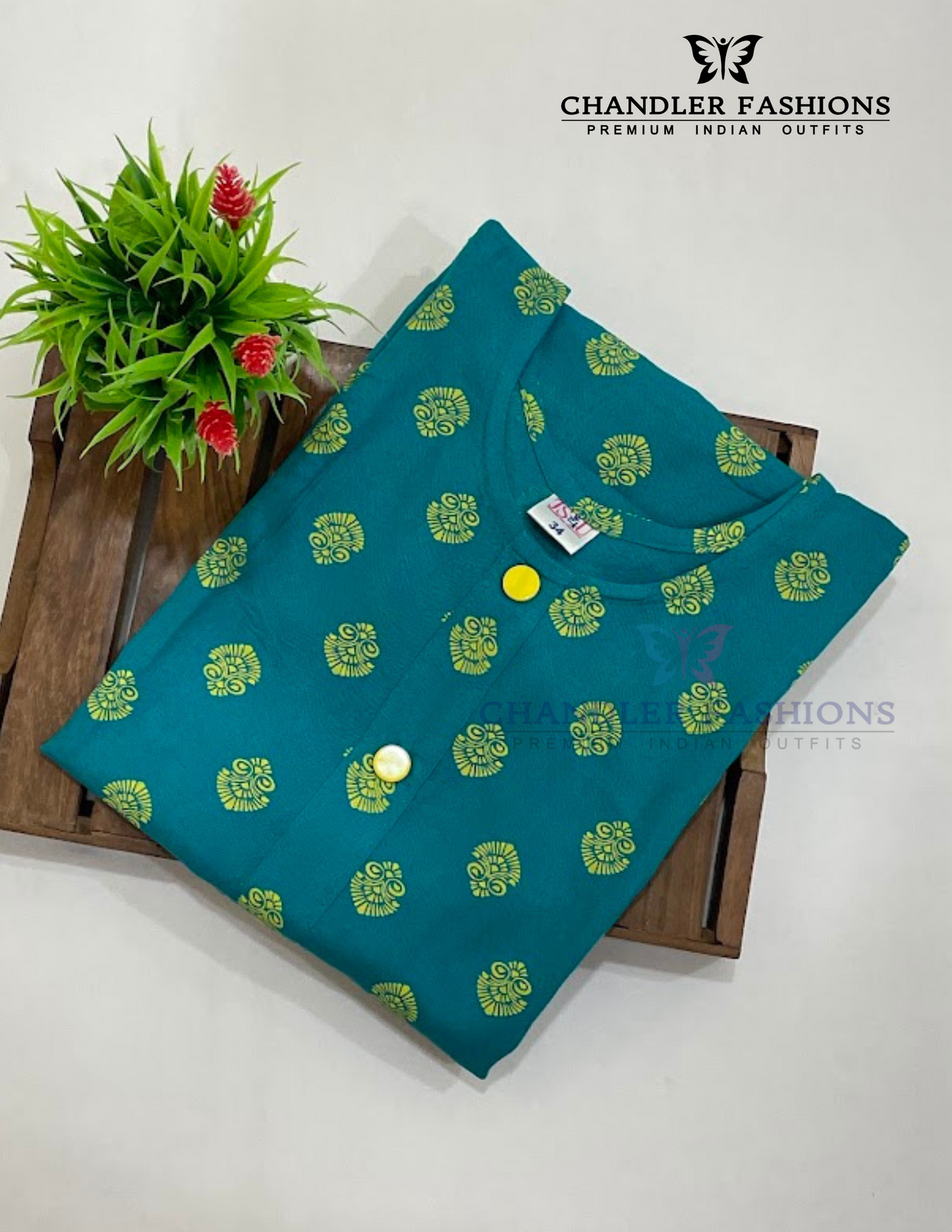 Attractive Rama Green Color Rayon With Printed Work Kurti In USA