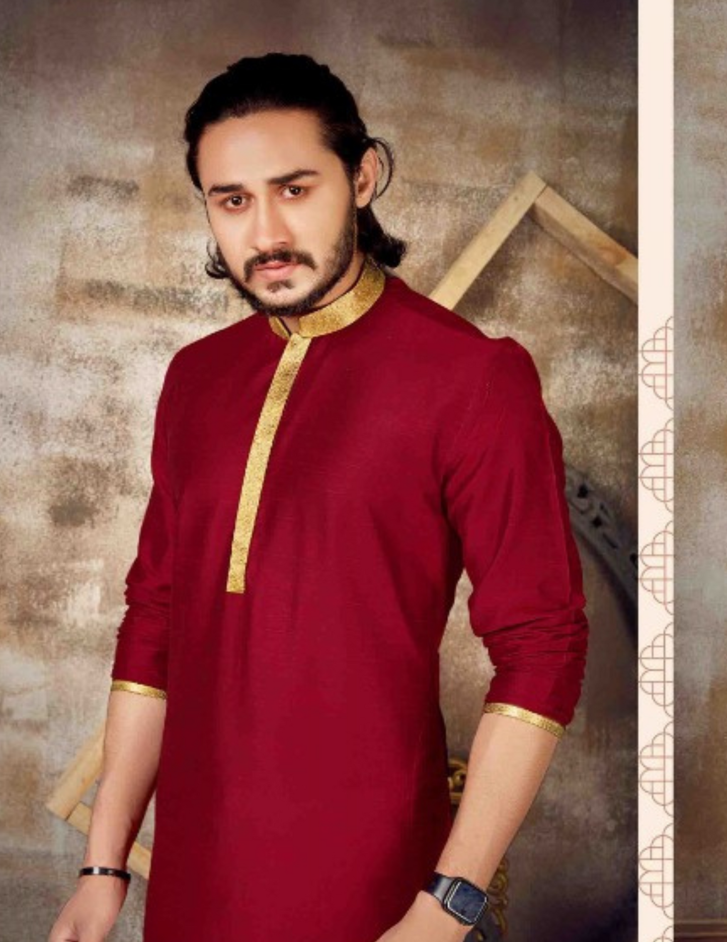 Wonderful Maroon Color Slub Silk Kurta With Pajama Set For Men's Near Me