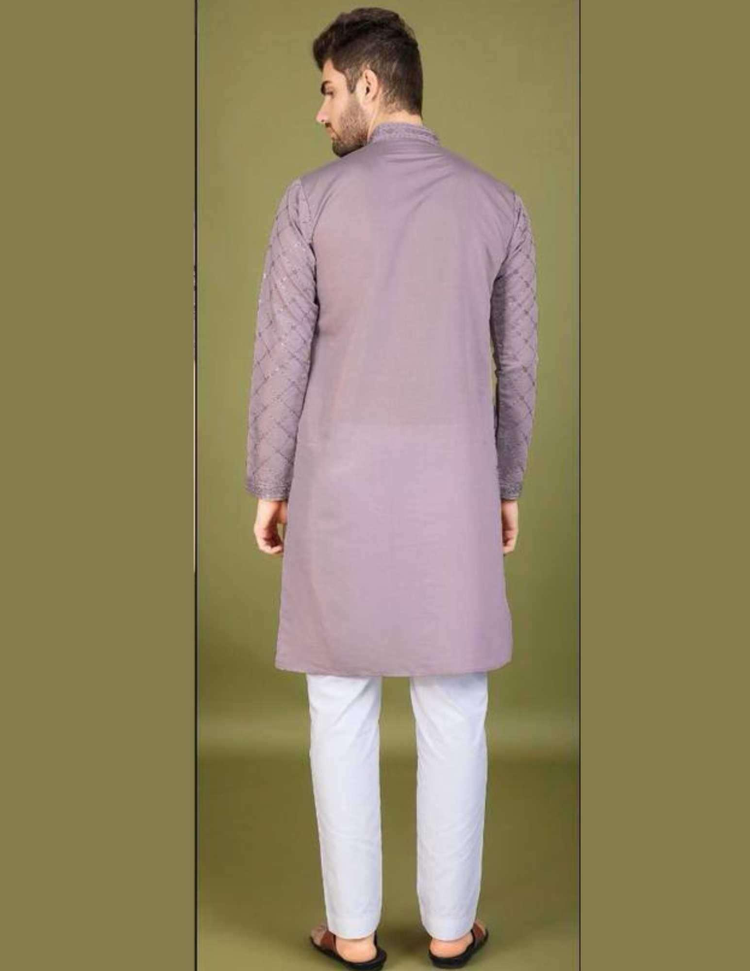 Purple Color Thread With Sequins And Embroidery In USA