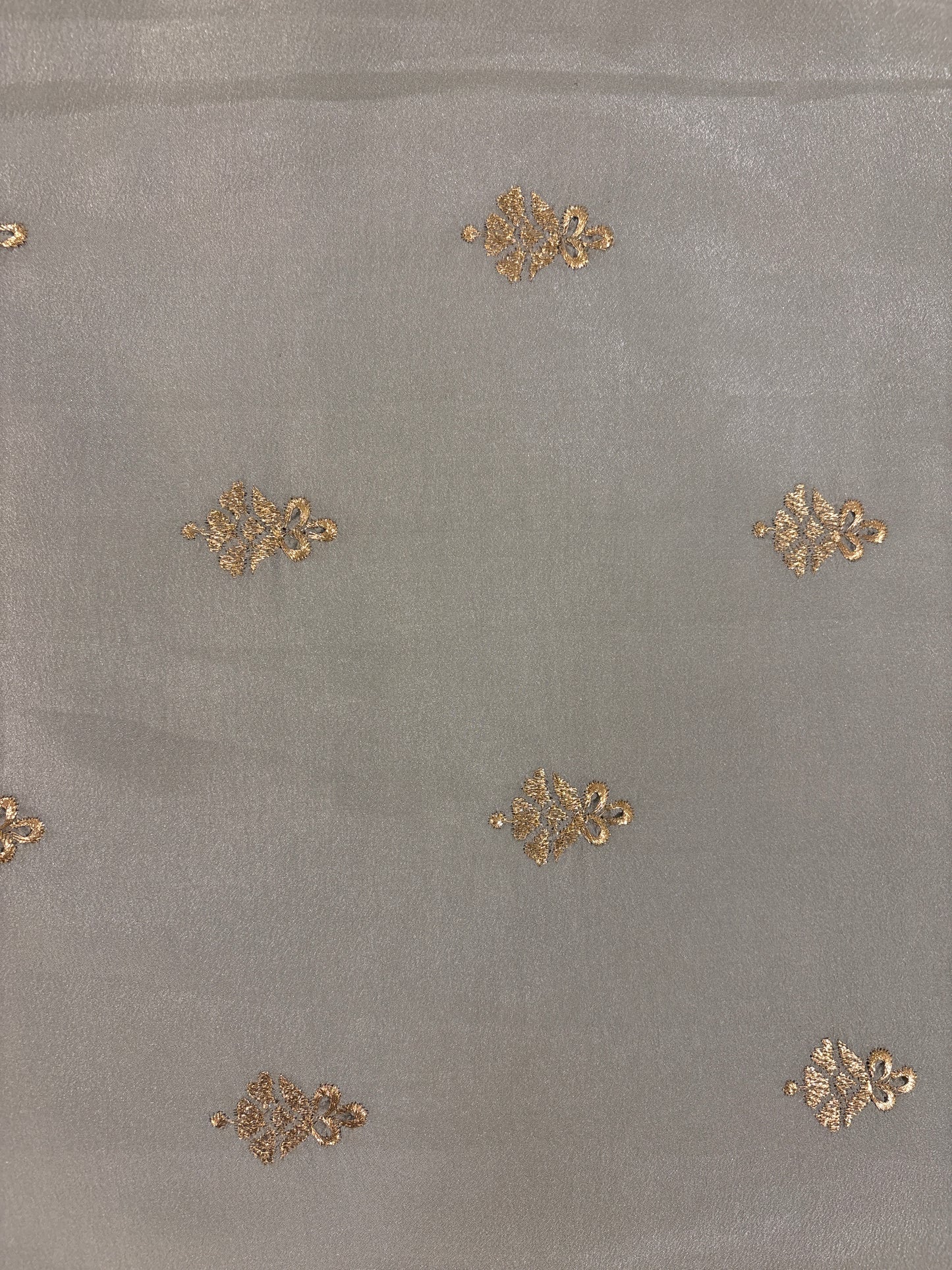 Fabulous Light Pearl Gray Color Soft Chiffon With Embroidered Work Fancy Saree - PREMIUM QUALITY