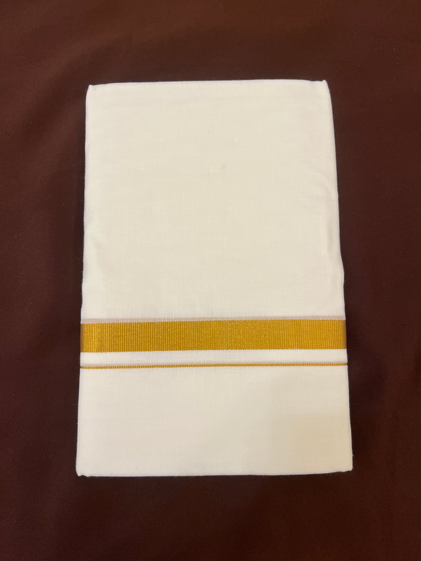 Wonderful Men's White color Premium Pure Cotton Gold Zari Border Dhoti