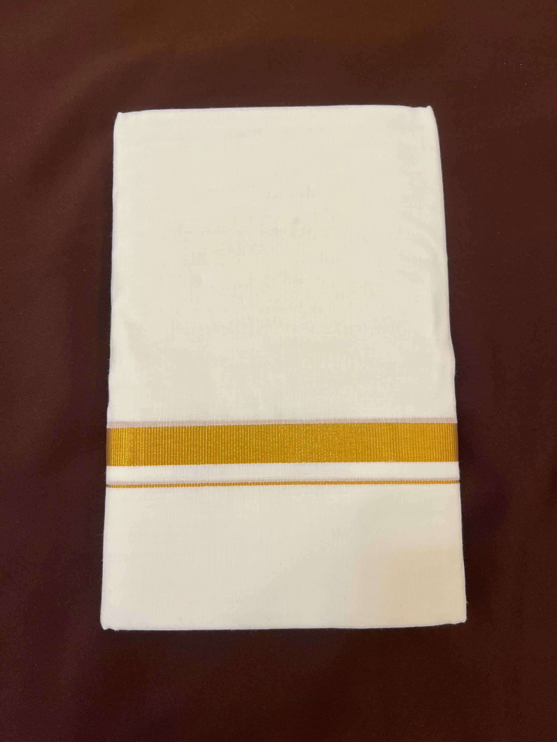 Wonderful Men's White color Premium Pure Cotton Gold Zari Border Dhoti