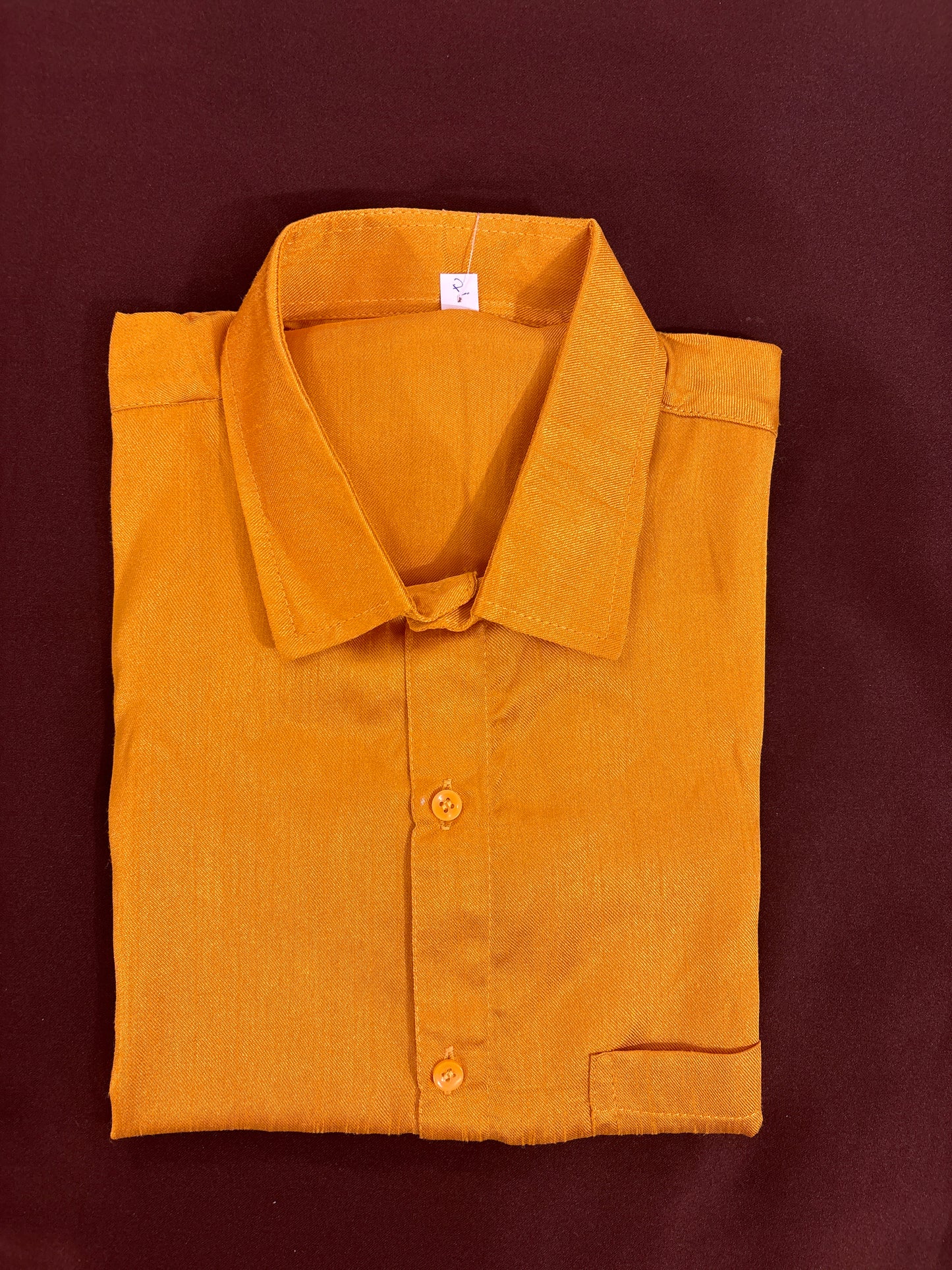 Alluring Yellow Color Formal Half Sleeves Silk Shirt