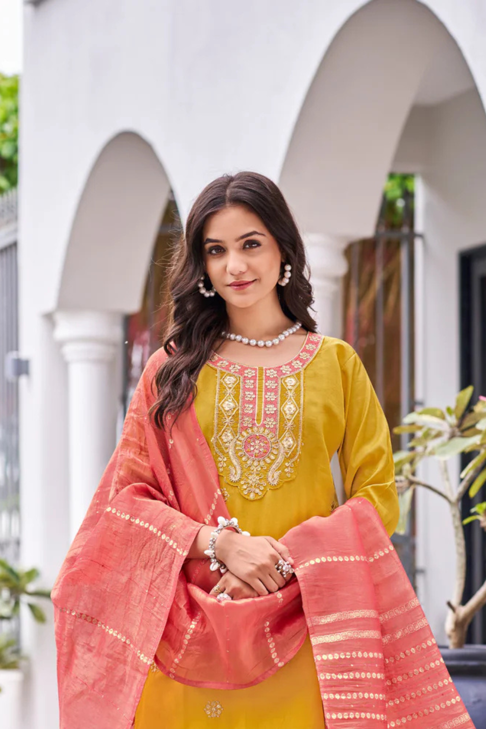 Mustard Yellow Color Heavy Embroidery Work Salwar Near Me