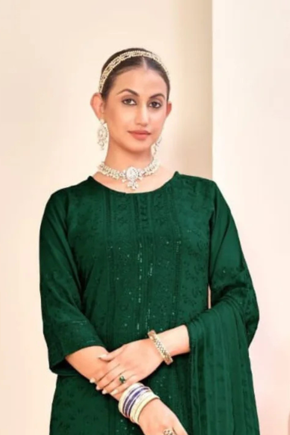 Dark Green Color Viscose Rayon Salwar Suits Near Me