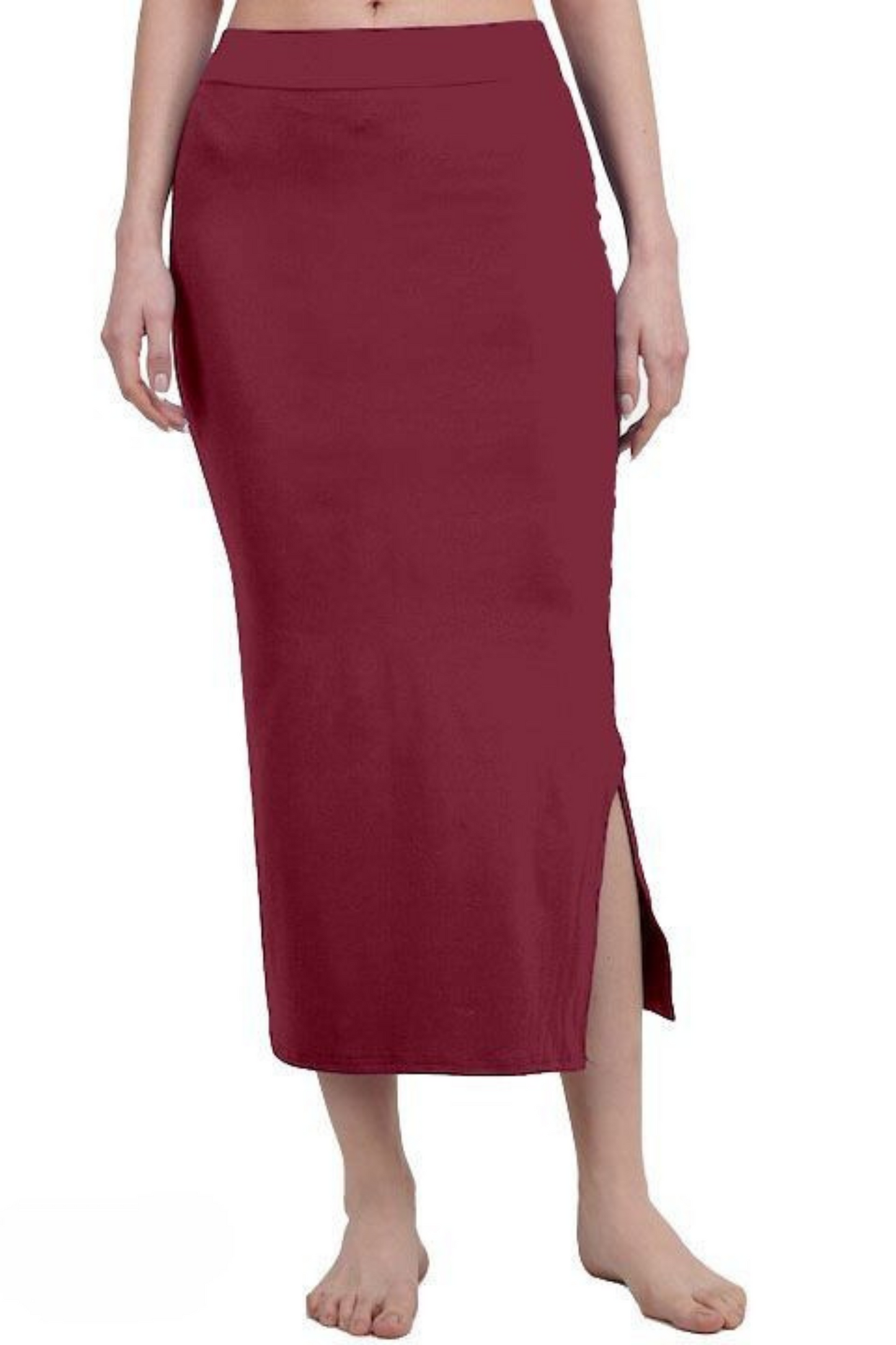 Alluring Maroon Color Lycra Stretchable Waist Band Shapewear With Side Slit For Women