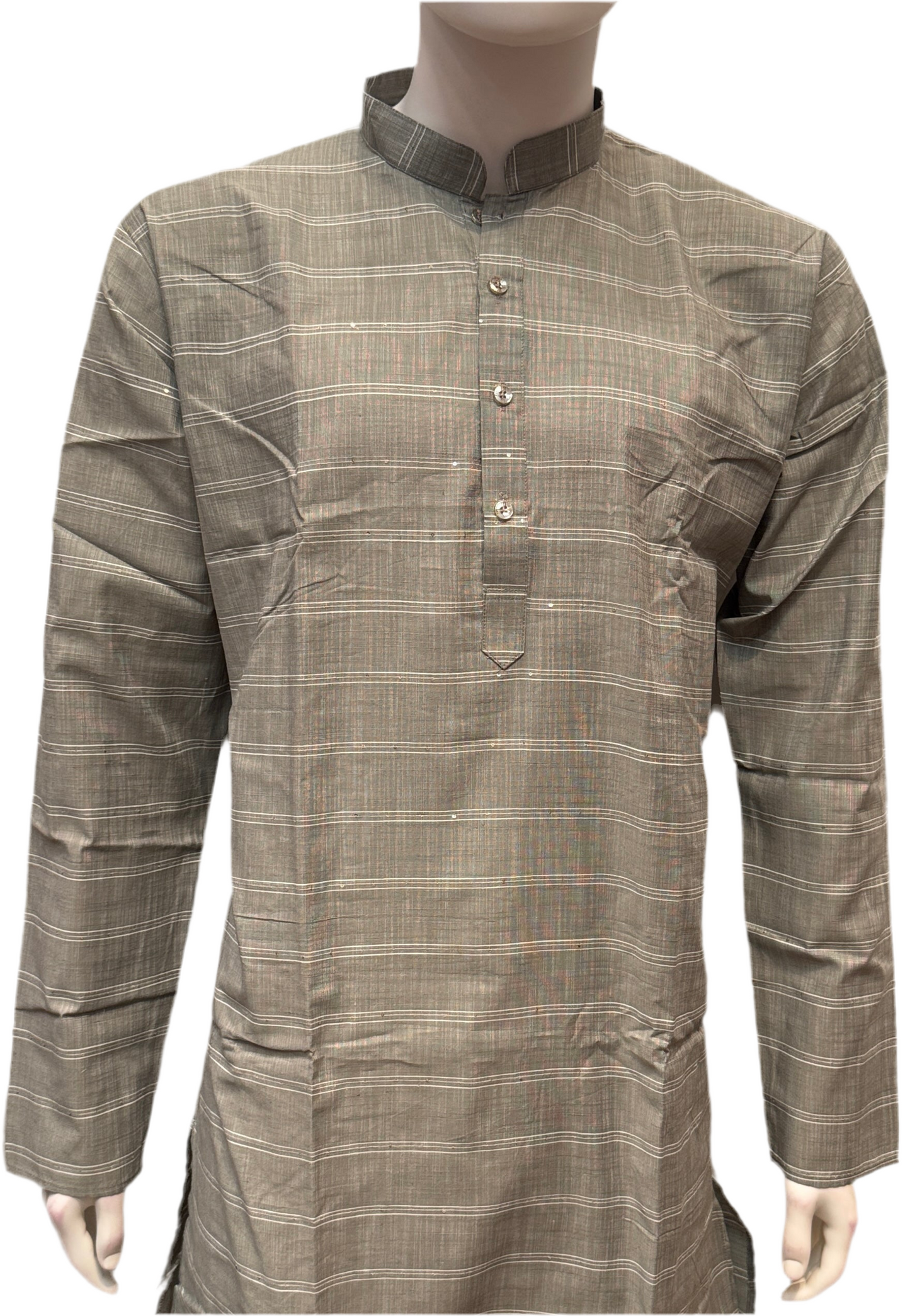 Marvelous Gray Color Cotton Kurta With Pajama For Men