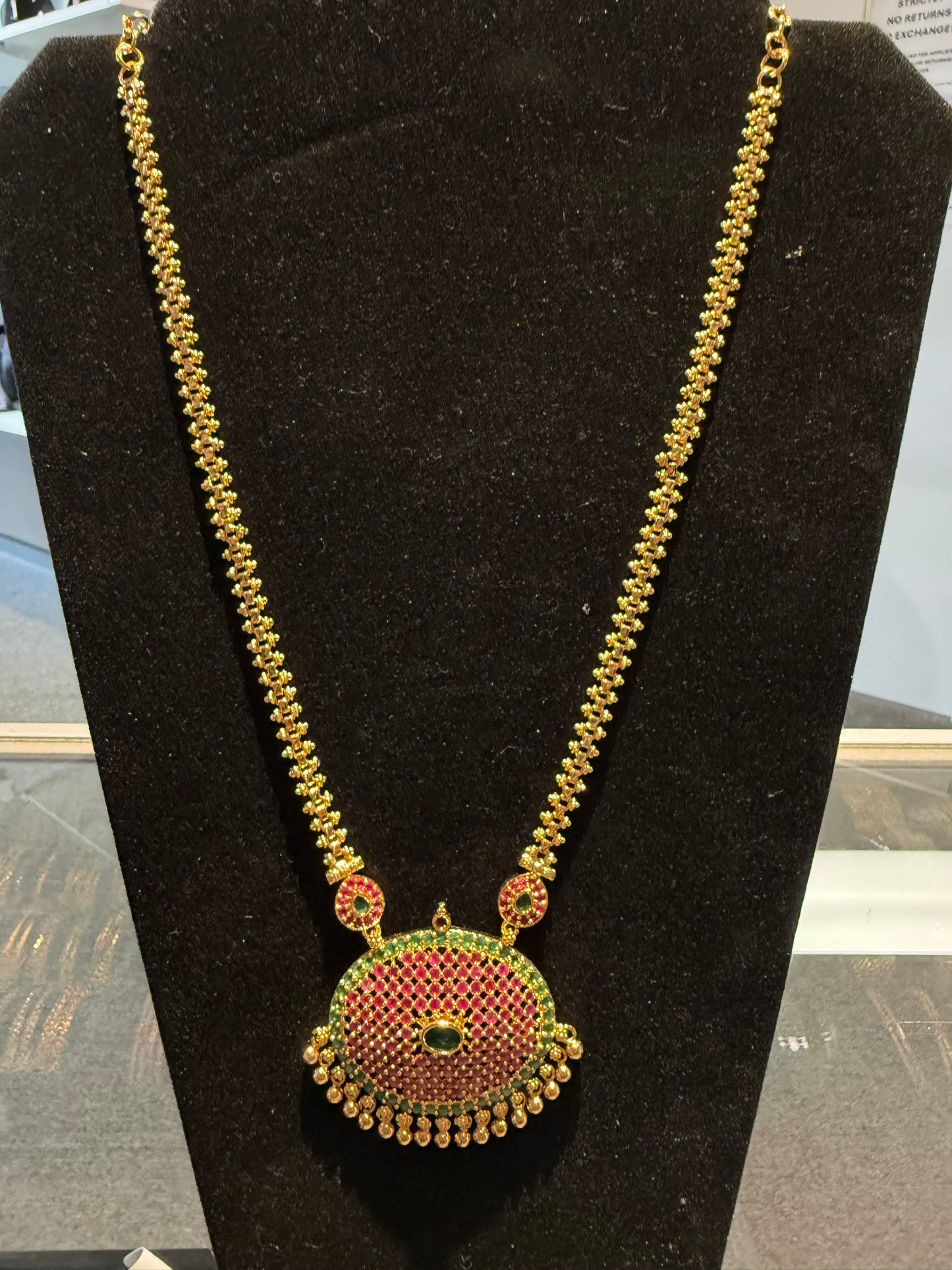 Elegant Multicolor Pendant Gold Plated Necklace For Women