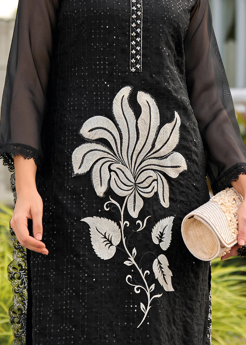 Graceful Black Color Fancy Embroidery Salwar Suits In Mesa