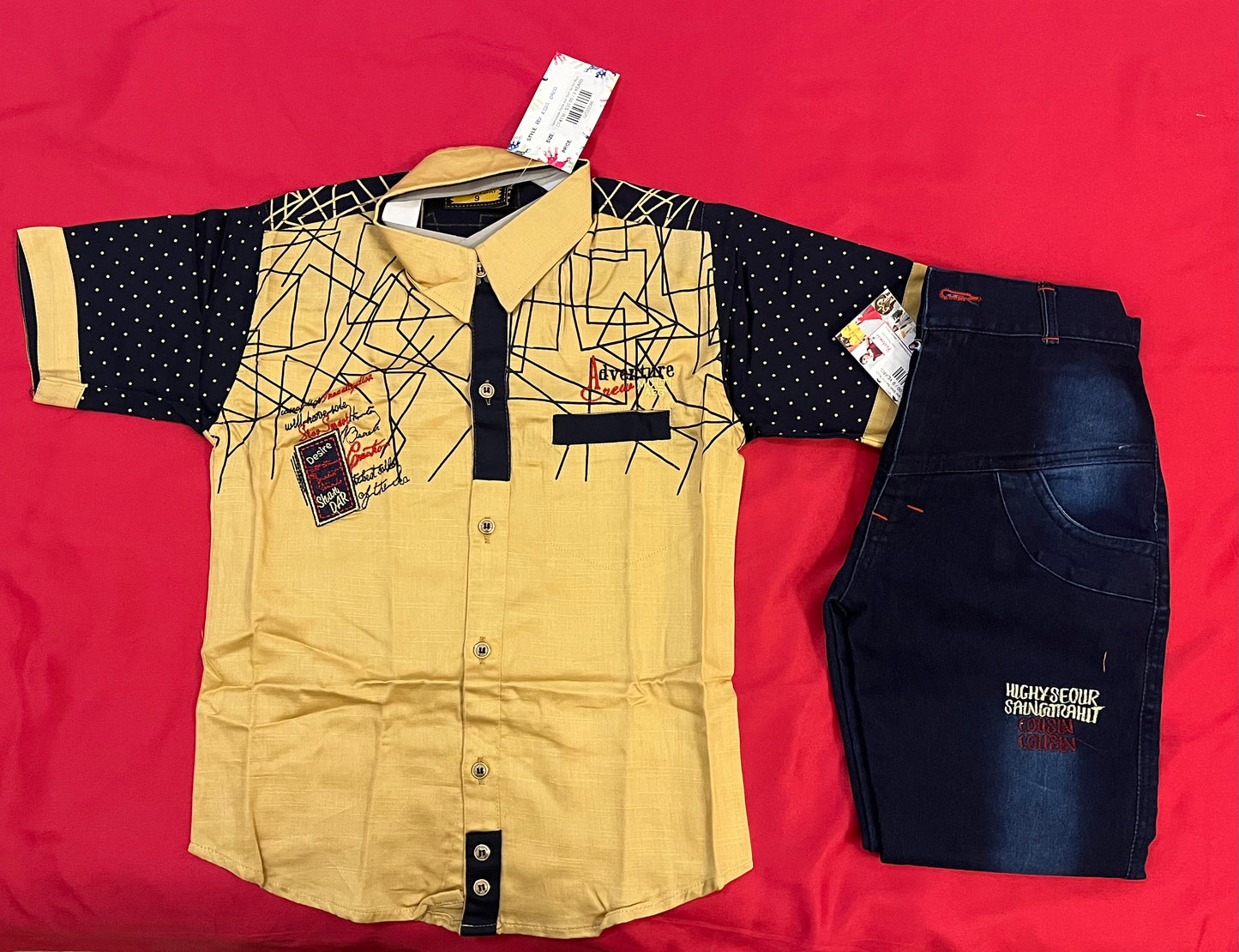 Charming Yellow Color Shirt With Half Sleeve For Boys