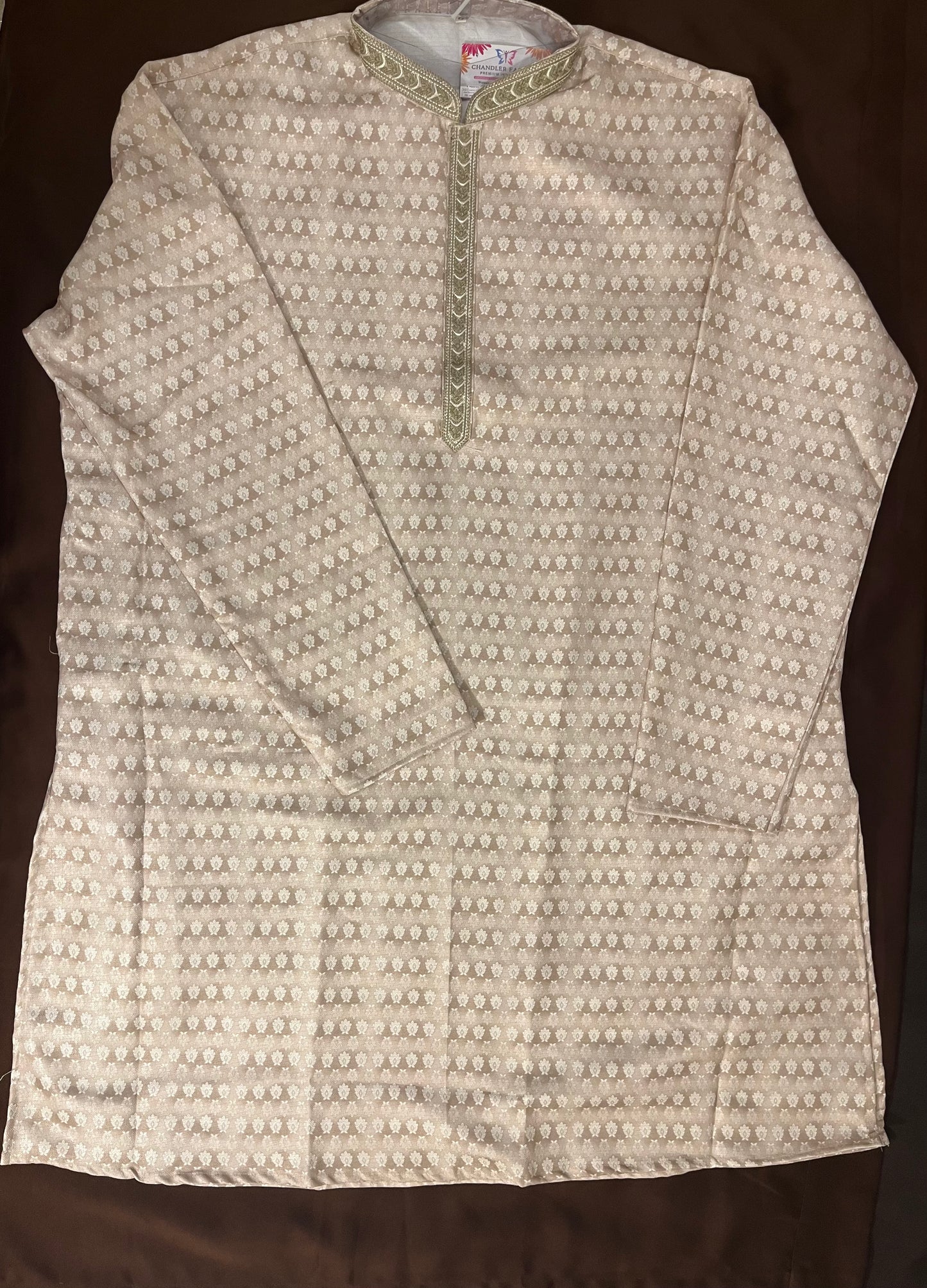 Peach Color Brocade Kurta Suits With Embroidery Work In USA