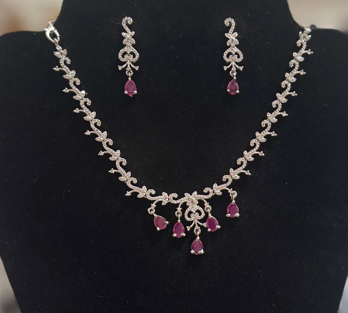 American Diamond Necklace With Earrings In USA