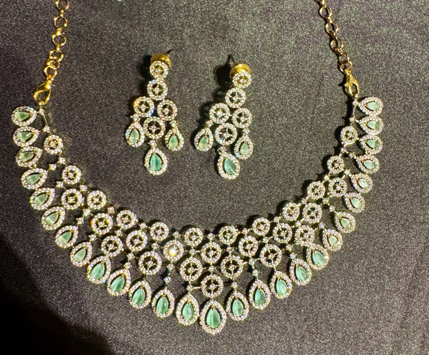 Sea Green Color Gold Plated Necklace In Tempe