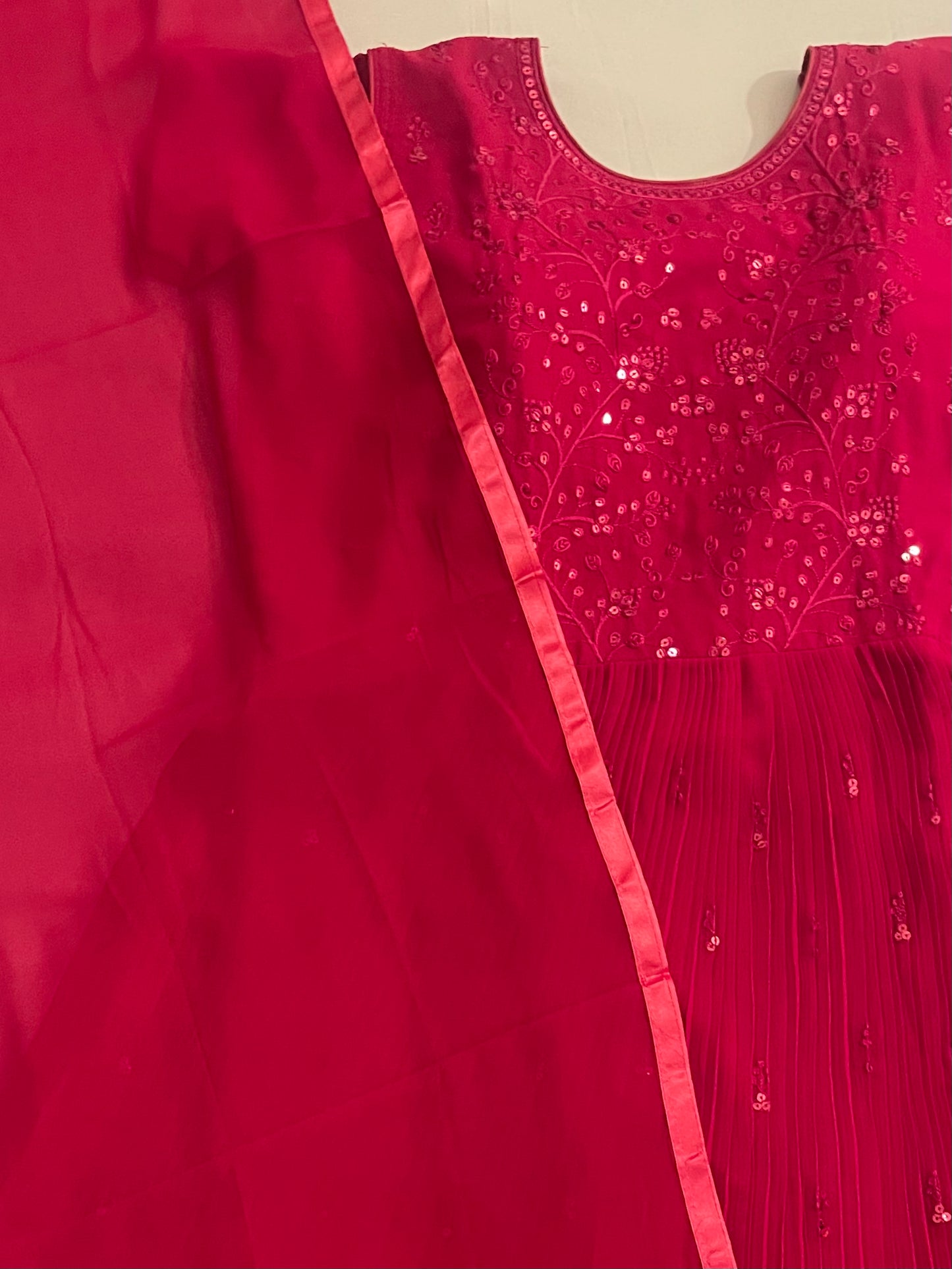 Full Stitched Anarkali Full Work Gown With Plain Duppatta In USA